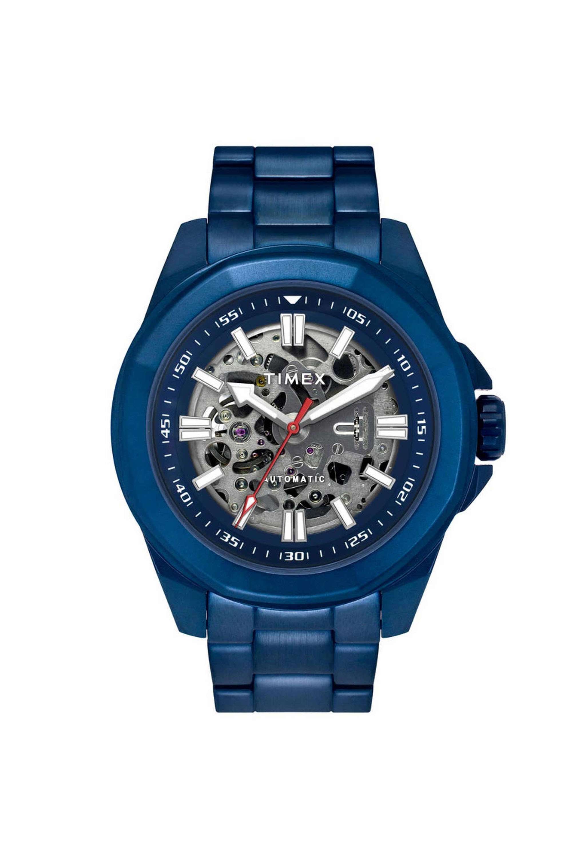 48-mm-Quartz-Analogue-Watch-for-Men---Blue-Dial-with-Blue-Stainless-Steel-Strap-(TWEG24104)