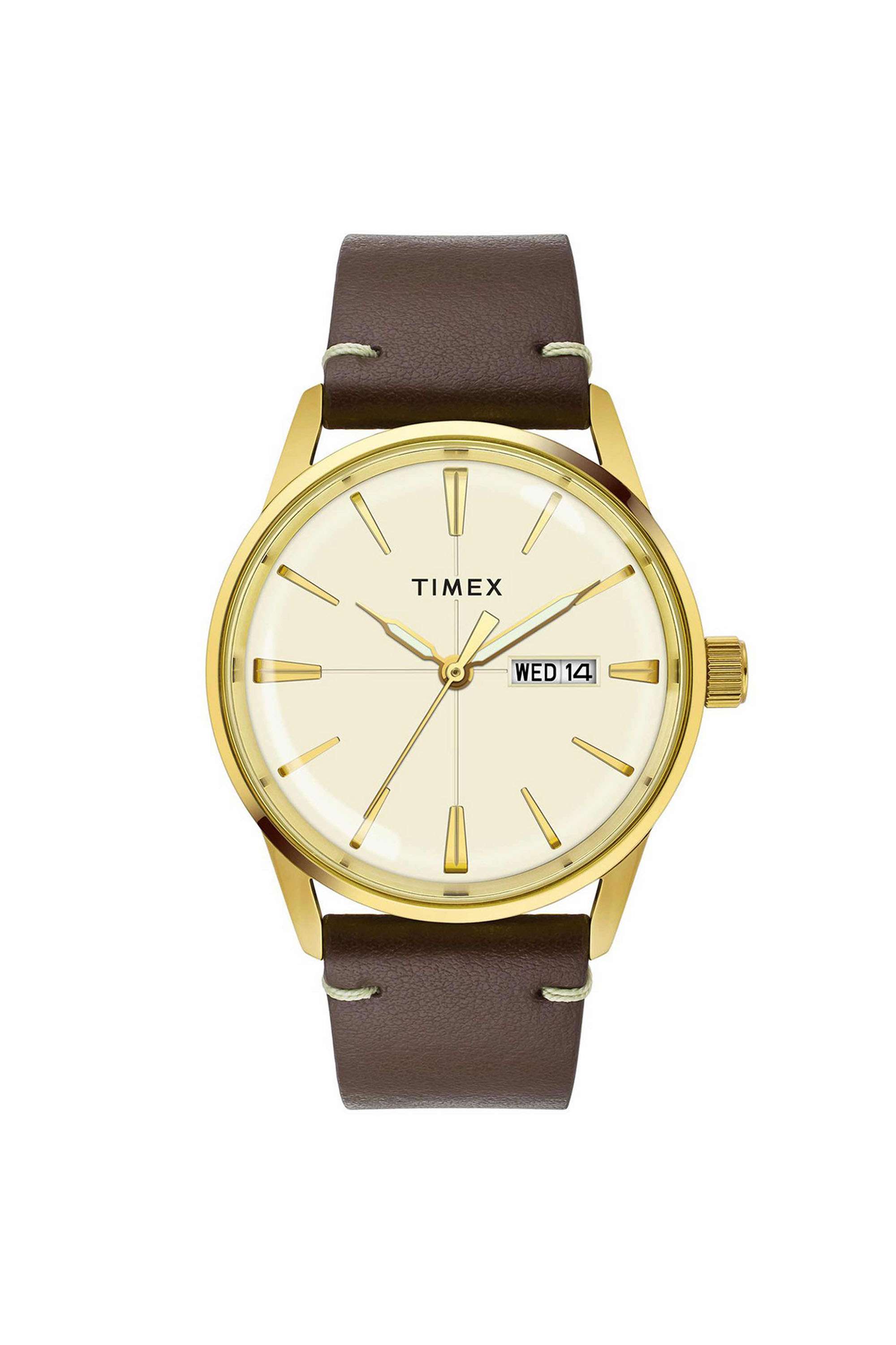 41-mm-Quartz-Analogue-Watch-for-Men---Gold-Dial-with-Brown-Leather-Strap-(TWEG25502)