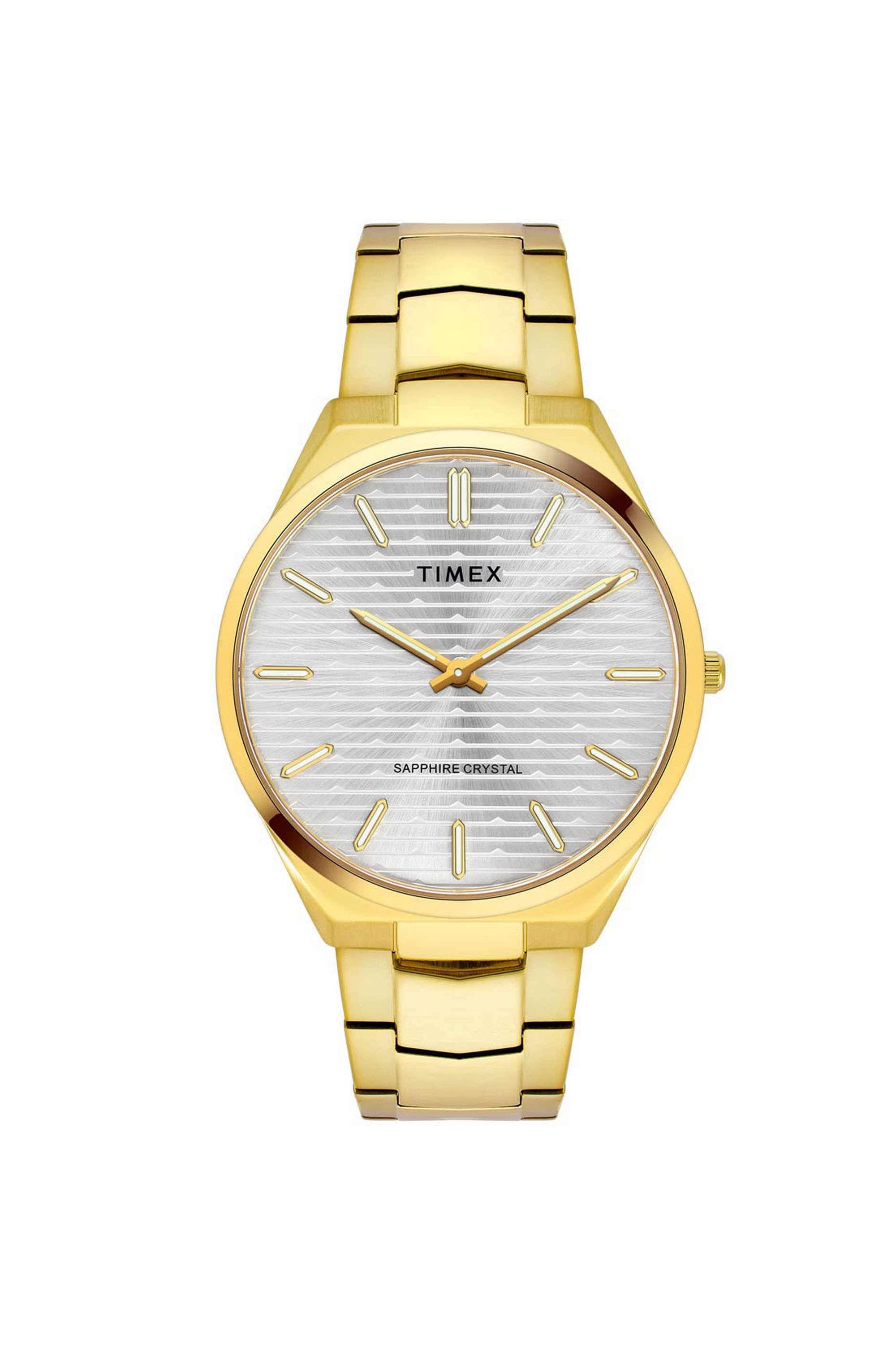 41-mm-Quartz-Analogue-Watch-for-Men---Silver-Dial-with-Gold-Stainless-Steel-Strap-(TWEG25801)
