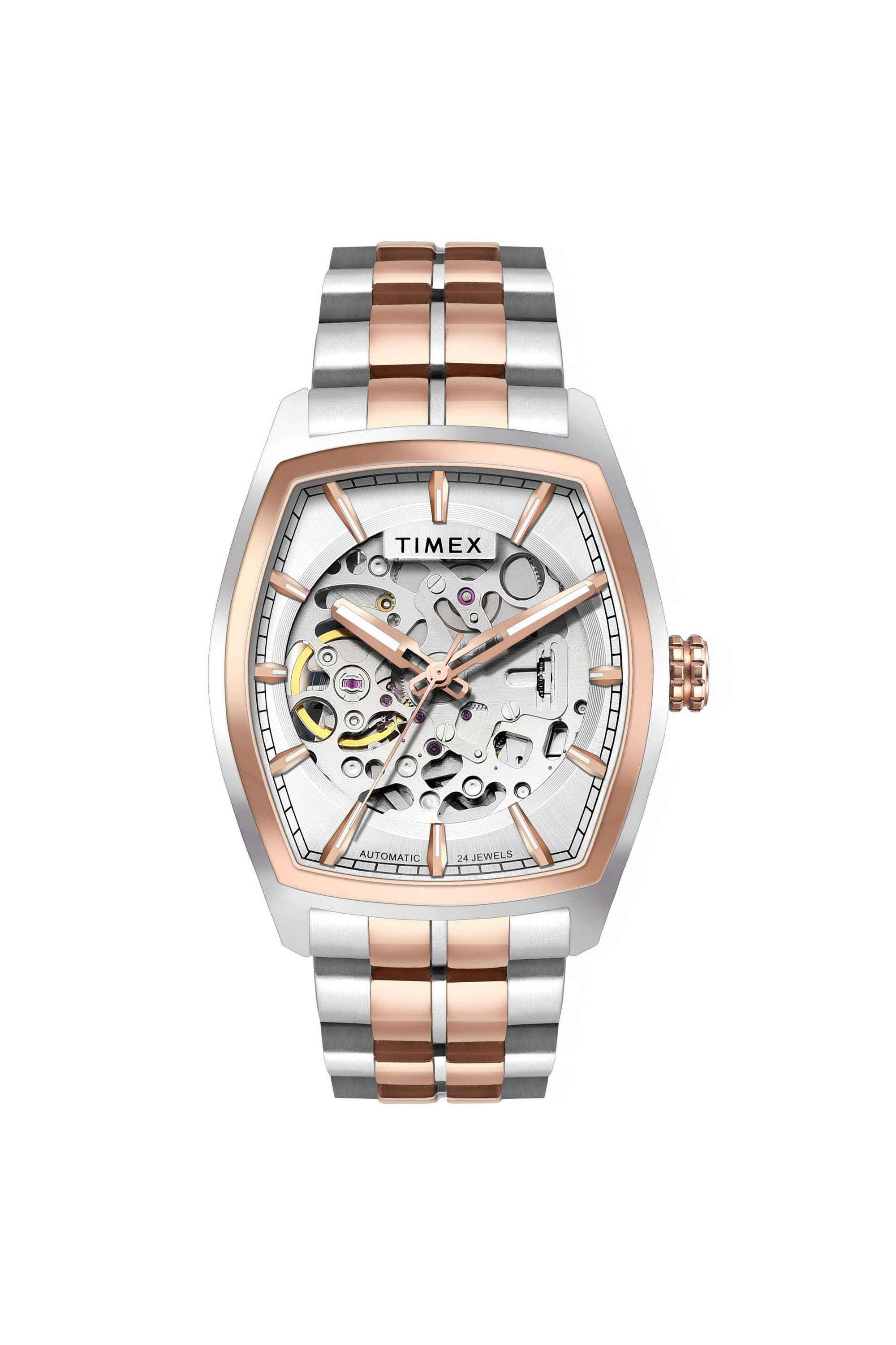 38.4-mm-Automatic-Analogue-Watch-for-Men---Silver-Dial-with-Two-Tone-Stainless-Steel-Strap-(TWEG25903)
