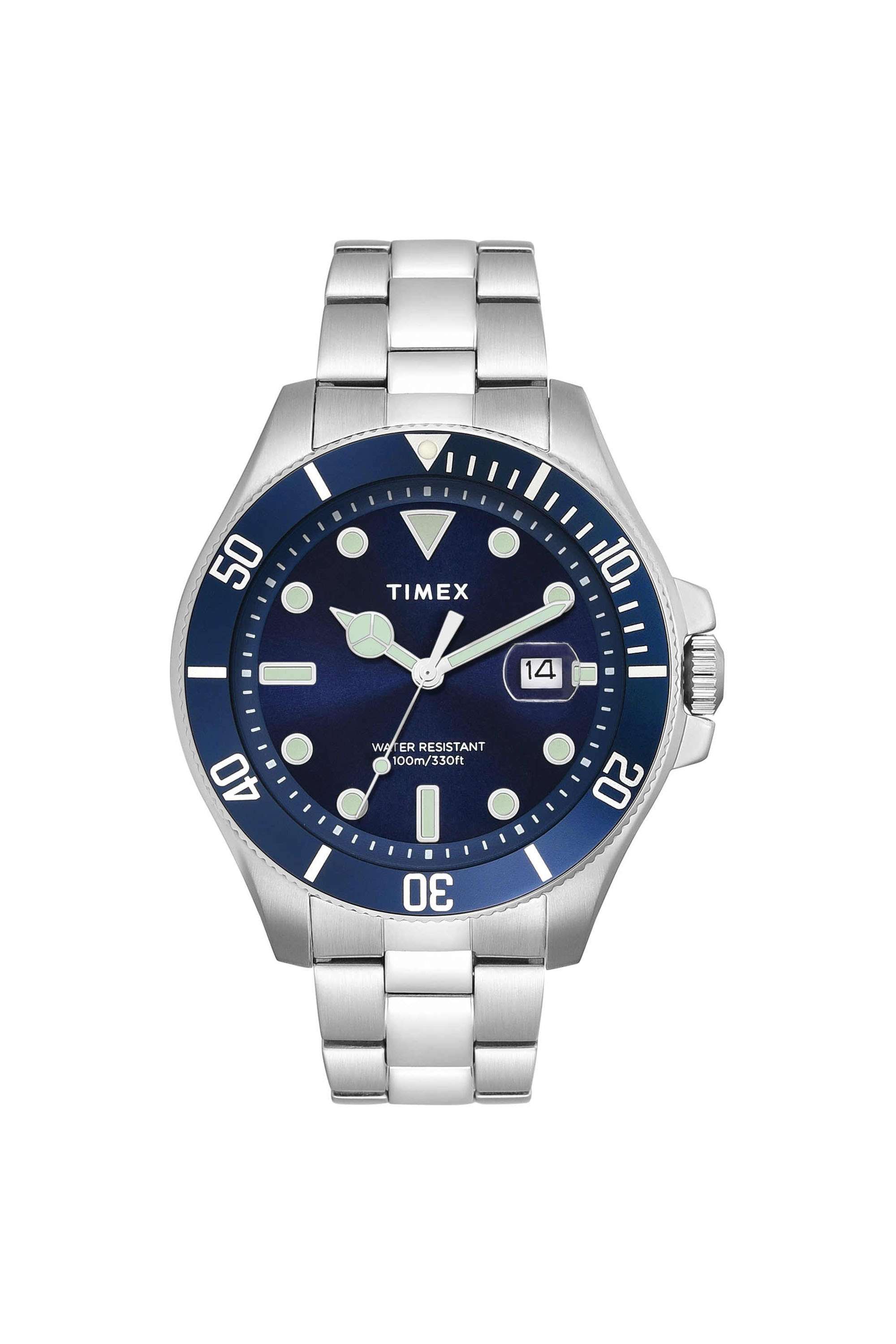 Trend-43-mm-Quartz-Analogue-Watch-for-Men---Blue-Dial-with-Silver-Stainless-Steel-Strap-(TWEG27000)
