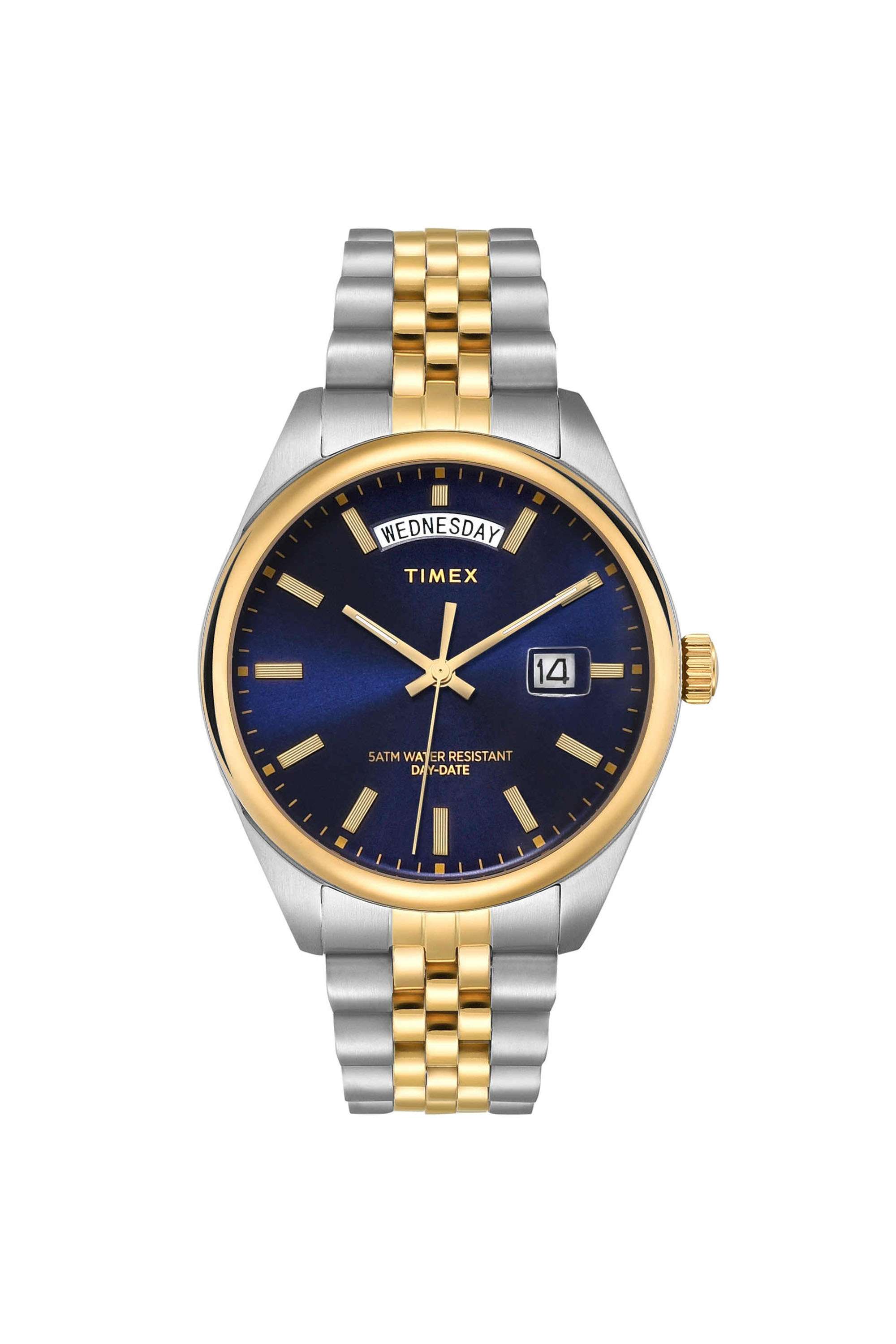 Trend-41-mm-Quartz-Analogue-Watch-for-Men---Blue-Dial-with-Two-Tone-Stainless-Steel-Strap-(TWEG27100)
