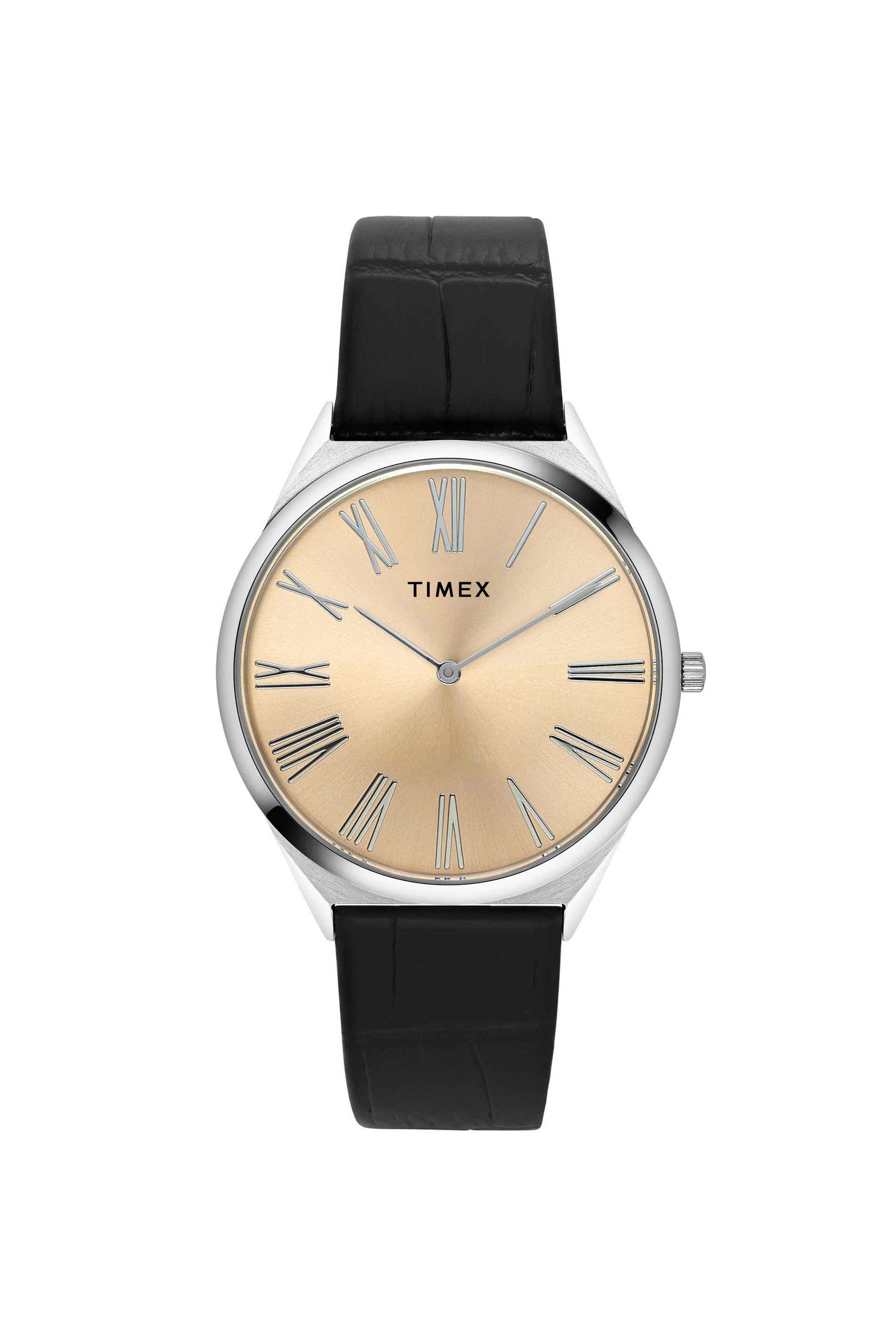 40-mm-Quartz-Analogue-Watch-for-Men---Orange-Dial-with-Black-Leather-Strap-(TWEG27900)