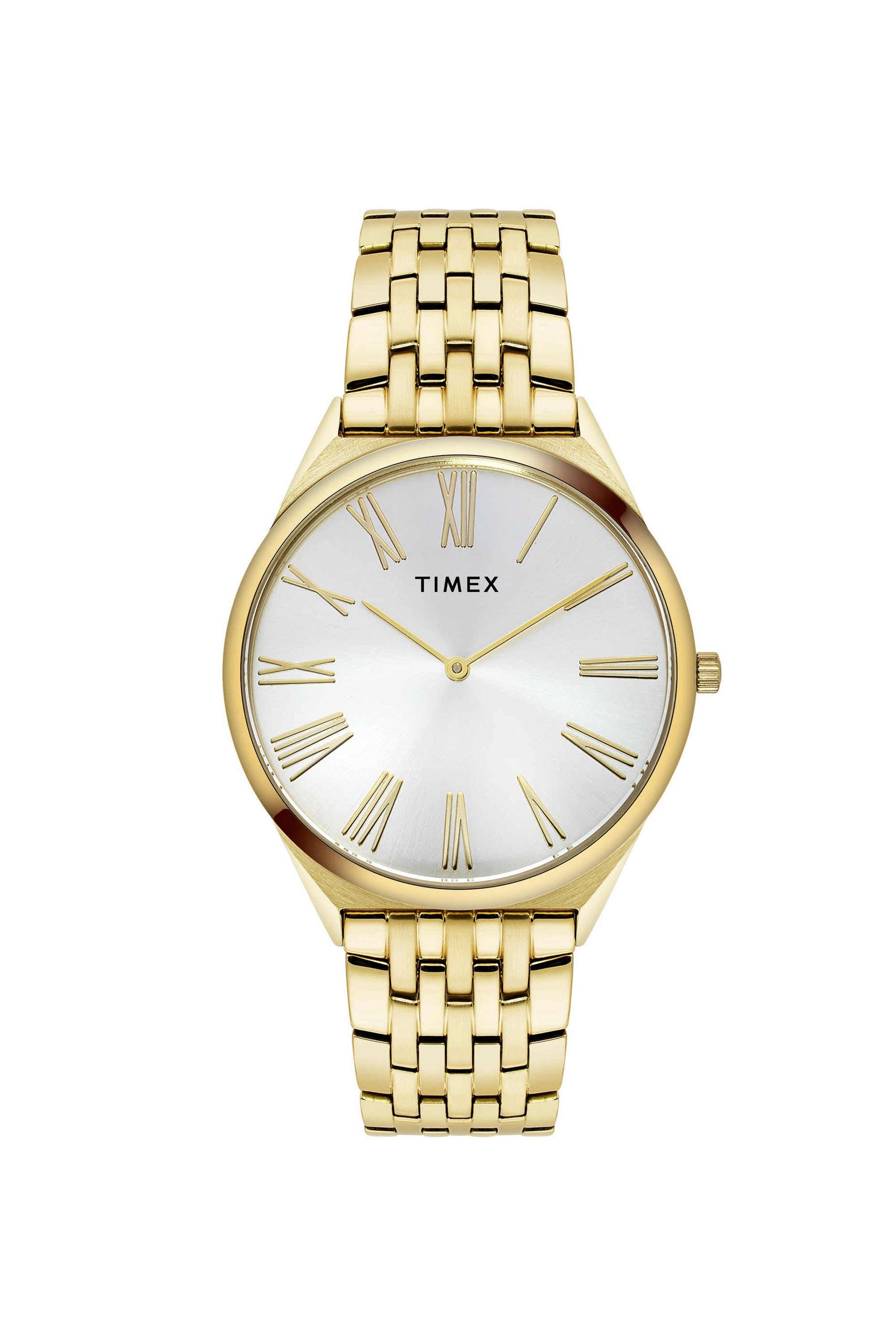 40-mm-Quartz-Analogue-Watch-for-Men---Silver-Dial-with-Gold-Stainless-Steel-Strap-(TWEG27902)