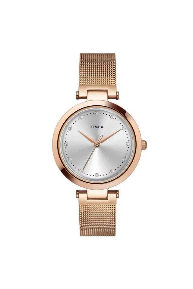 Womens-34-mm-Fashion-Silver-Dial-Rose-Gold-Stainless-Steel-Mesh-Bracelet-Analogue-Watch---TWEL11823