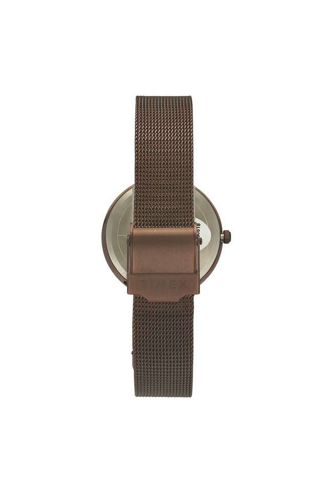 Womens-34-mm-Fashion-Brown-Dial-Brown-Stainless-Steel-Mesh-Bracelet-Analogue-Watch---TWEL11825