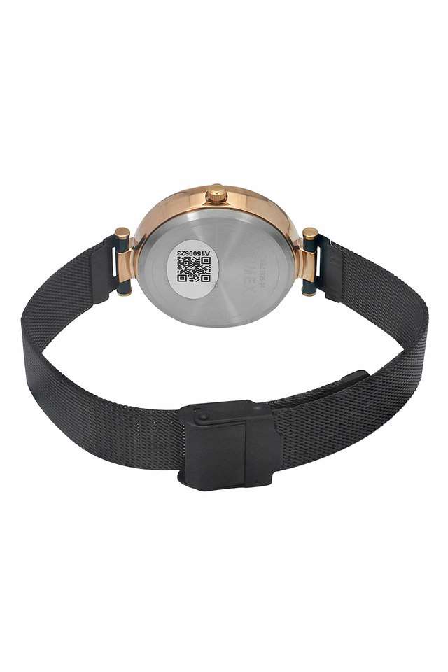 Womens-34-mm-Fashion-Black-Dial-Black-Stainless-Steel-Mesh-Bracelet-Analogue-Watch---TWEL11826