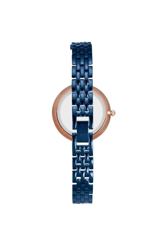 Womens-34-mm-Fria-Mother-of-Pearl-Dial-Blue-Brass-Bracelet-Analog-Display-Watch---TWEL16203