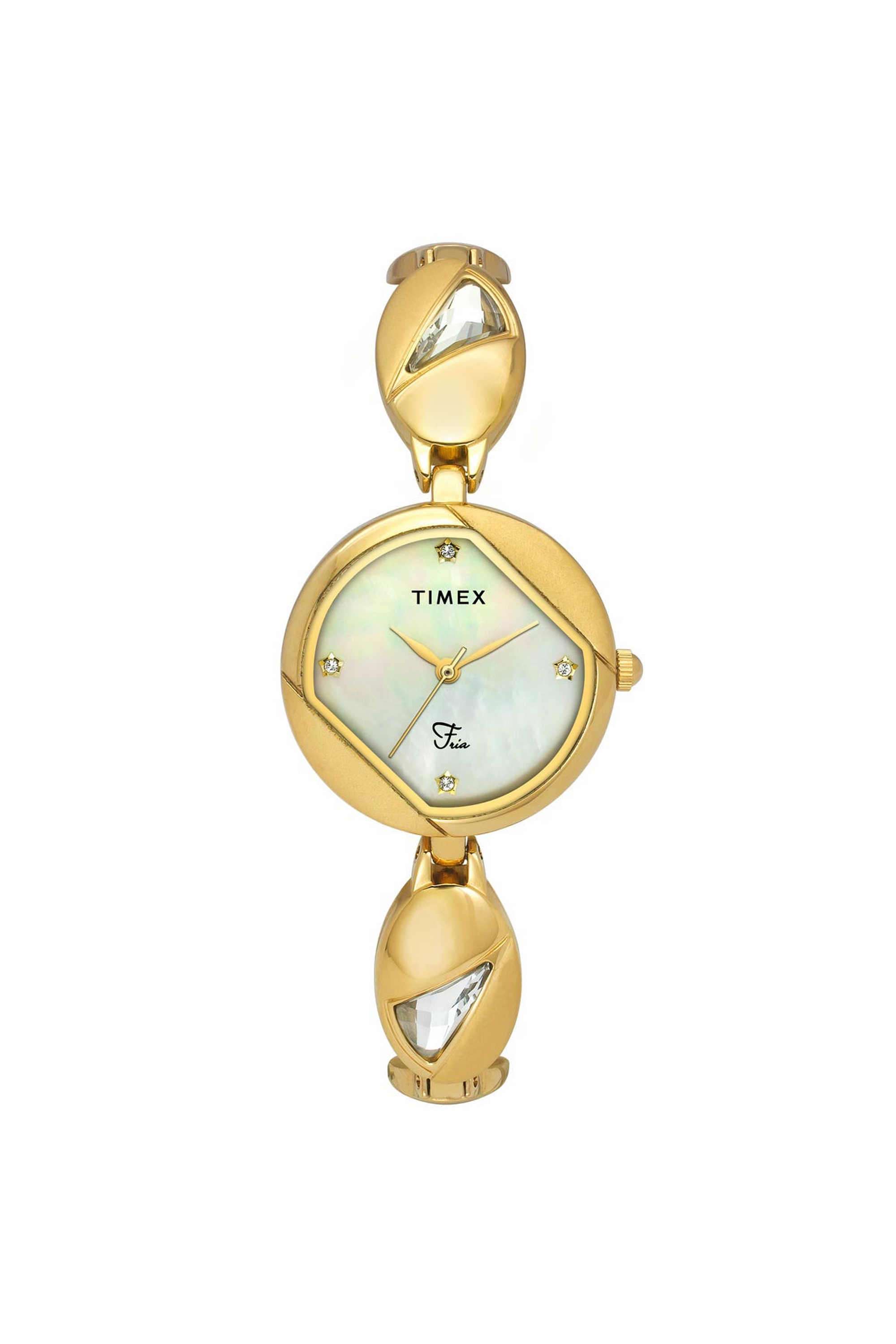 Fria-28-mm-Quartz-Analogue-Watch-For-Women---White-Dial-with-Gold-Brass-Strap-(TWEL16305)