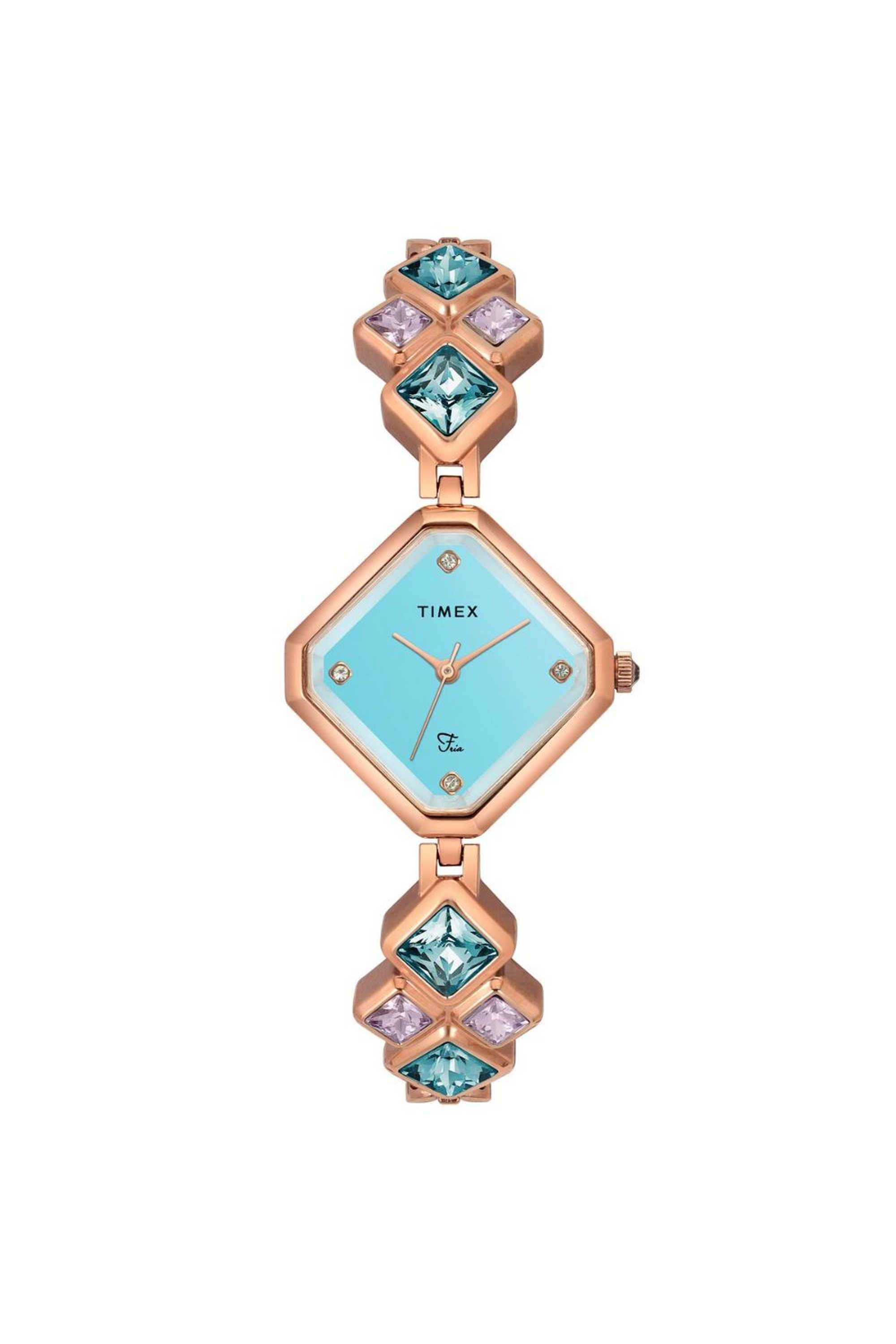 Fria-28-mm-Quartz-Analogue-Watch-For-Women---Blue-Dial-with-Rose-Gold-Brass-Strap-(TWEL17202)