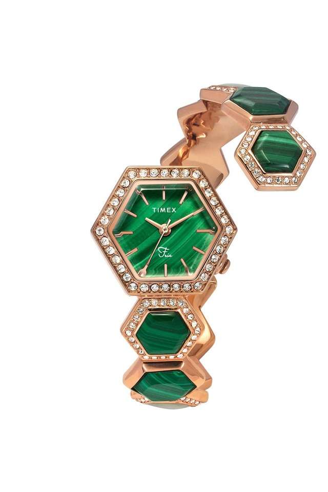 Fria-26.25-mm-Green-Dial-Metal-Analogue-Watch-For-Women---TWEL17901