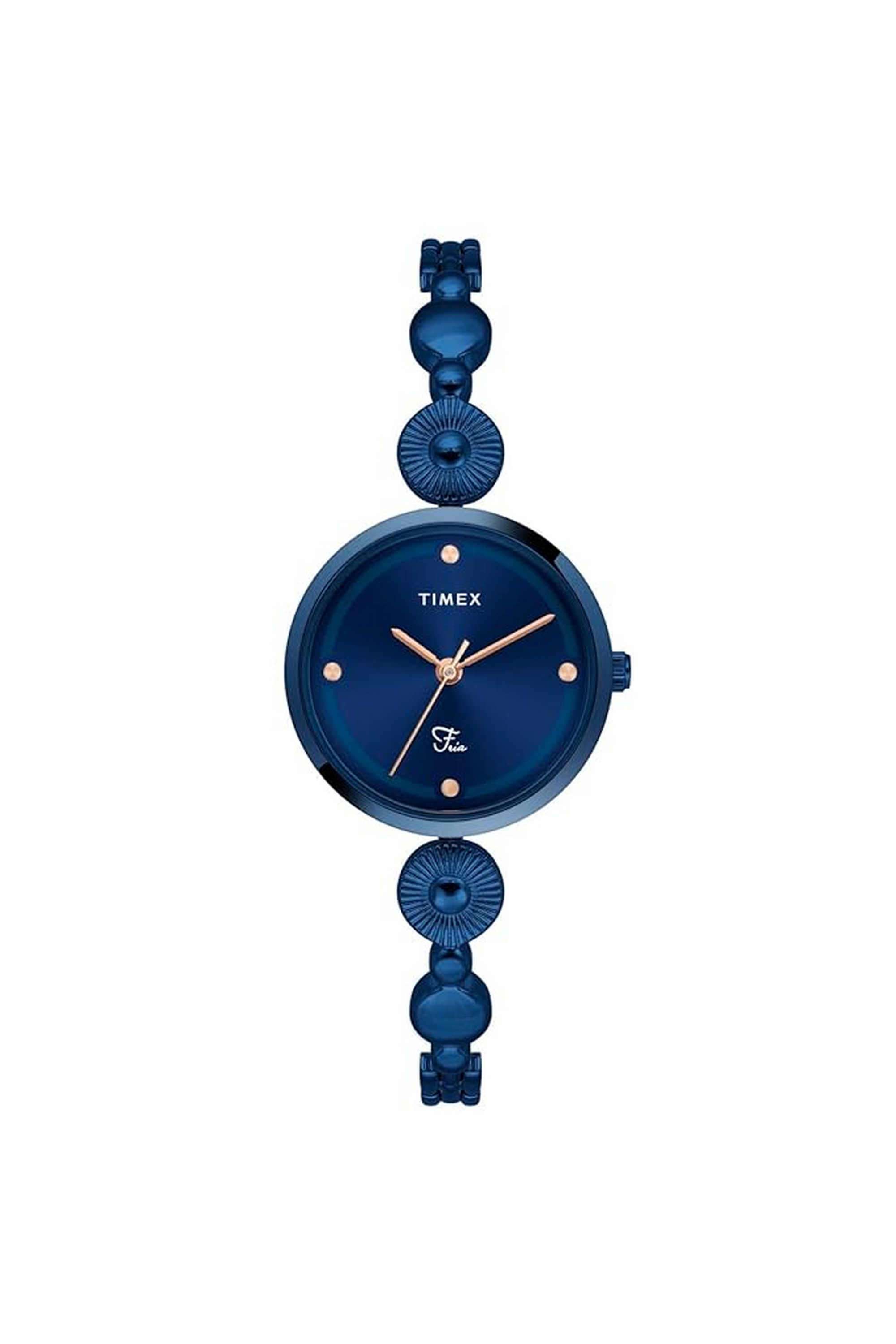 Fria-28-mm-Quartz-Analogue-Watch-For-Women---Blue-Dial-with-Blue-Brass-Strap-(TWEL18205)