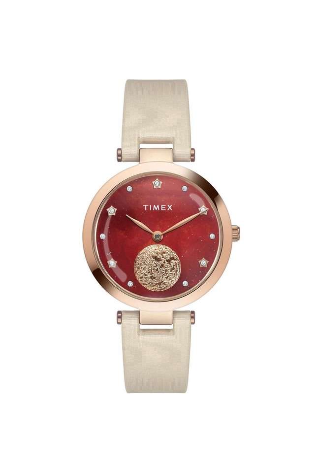 Luna-32.6-mm-Orange-Dial-Leather-Analogue-Watch-For-Women---TWEL19201