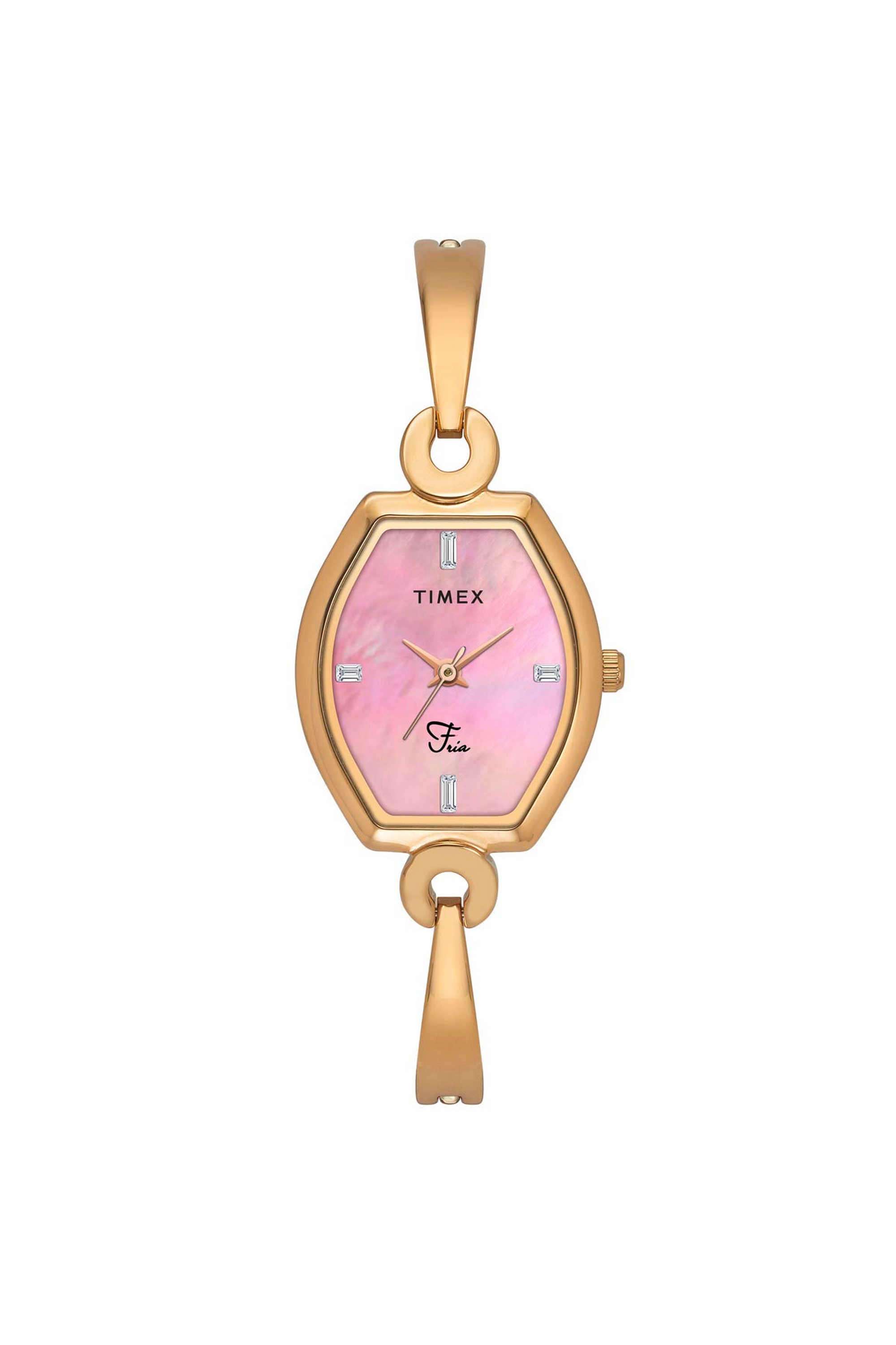 Fria-25.3-mm-Quartz-Analogue-Watch-For-Women---Pink-Dial-with-Rose-Gold-Brass-Strap-(TWEL19702)