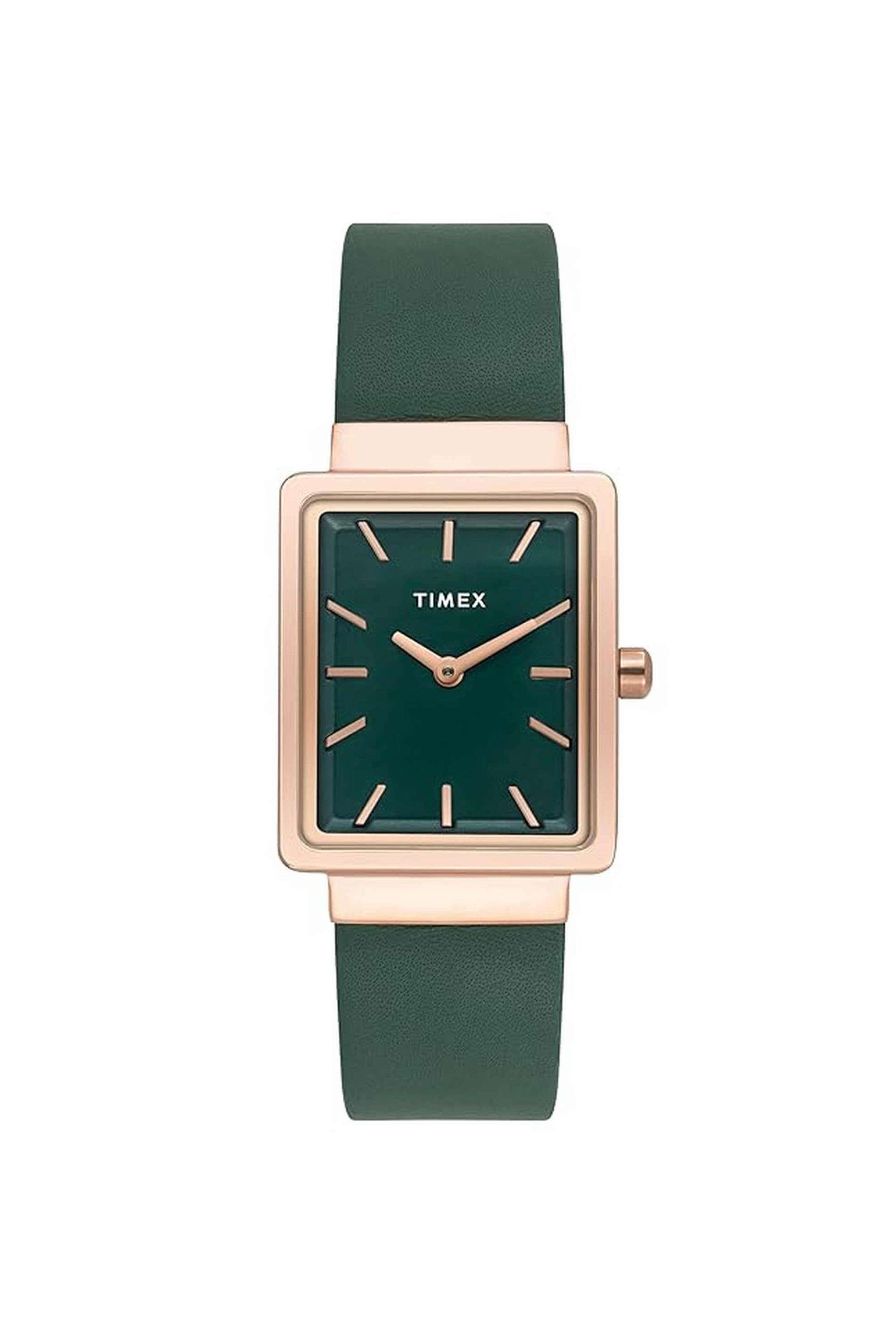 25.5-mm-Quartz-Analogue-Watch-For-Women---Green-Dial-with-Green-Leather-Strap-(TWEL20702)