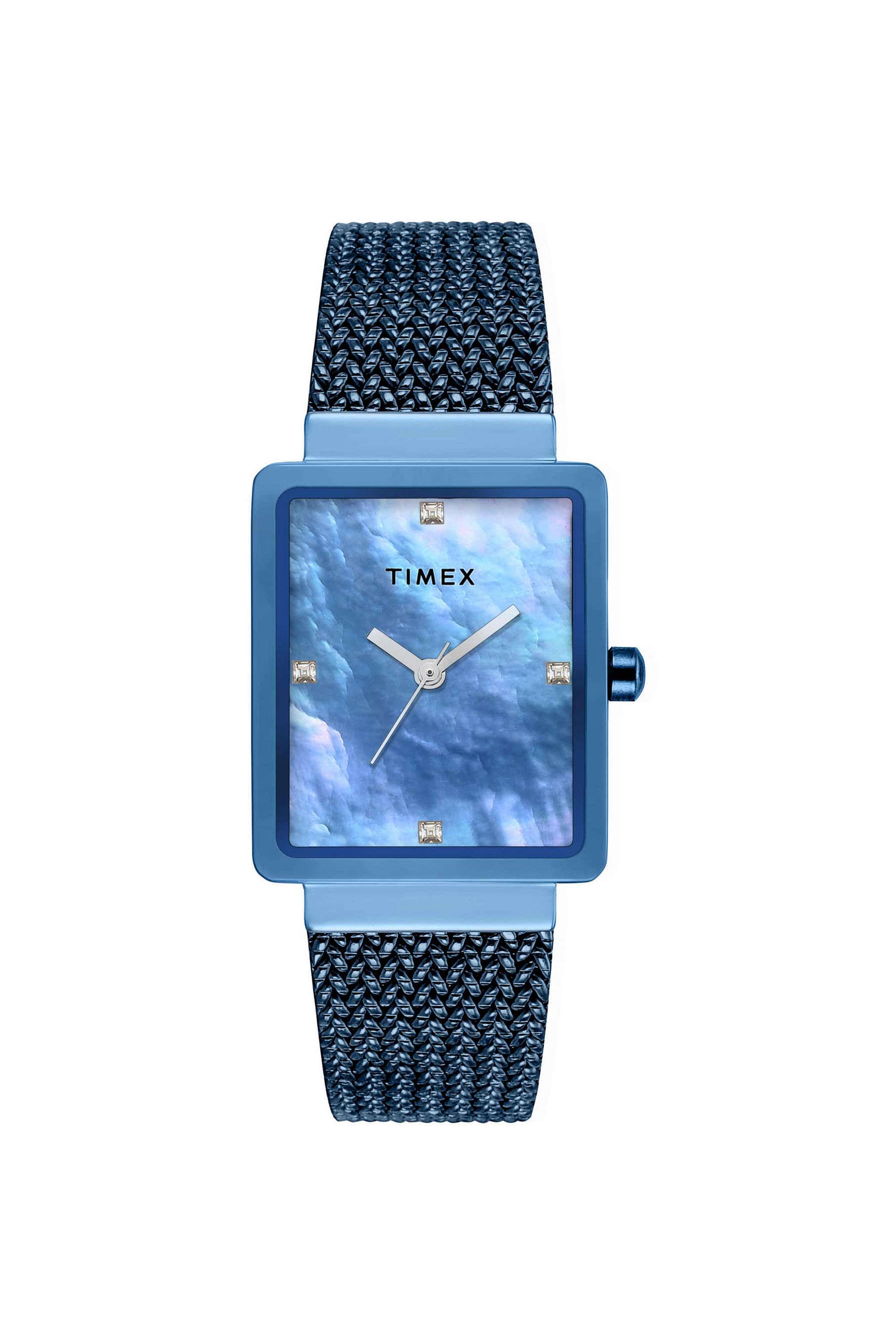 25.5-mm-Quartz-Analogue-Watch-For-Women---Blue-Dial-with-Blue-Stainless-Steel-Strap-(TWEL20705)