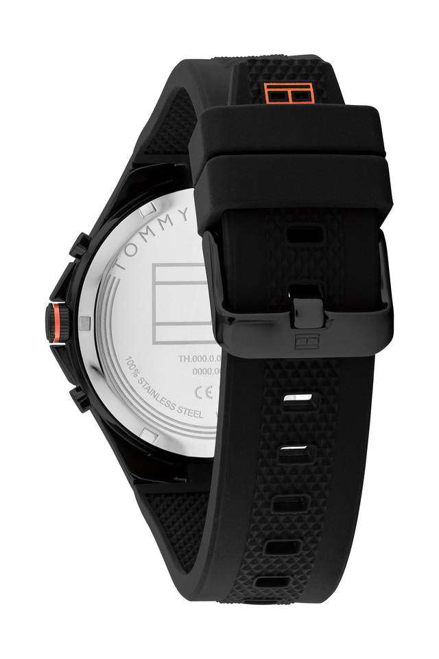 Justin-44-mm-Quartz-Black-Dial-Silicone-Analog-Watch-for-Men