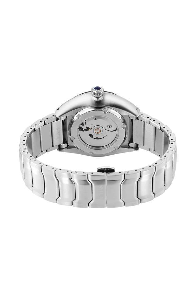 Stellar-Men-s-43mm-Analogue-Automatic-Watch---Grey-Dial-with-Silver-Stainless-Steel-Strap-(10011KM02)