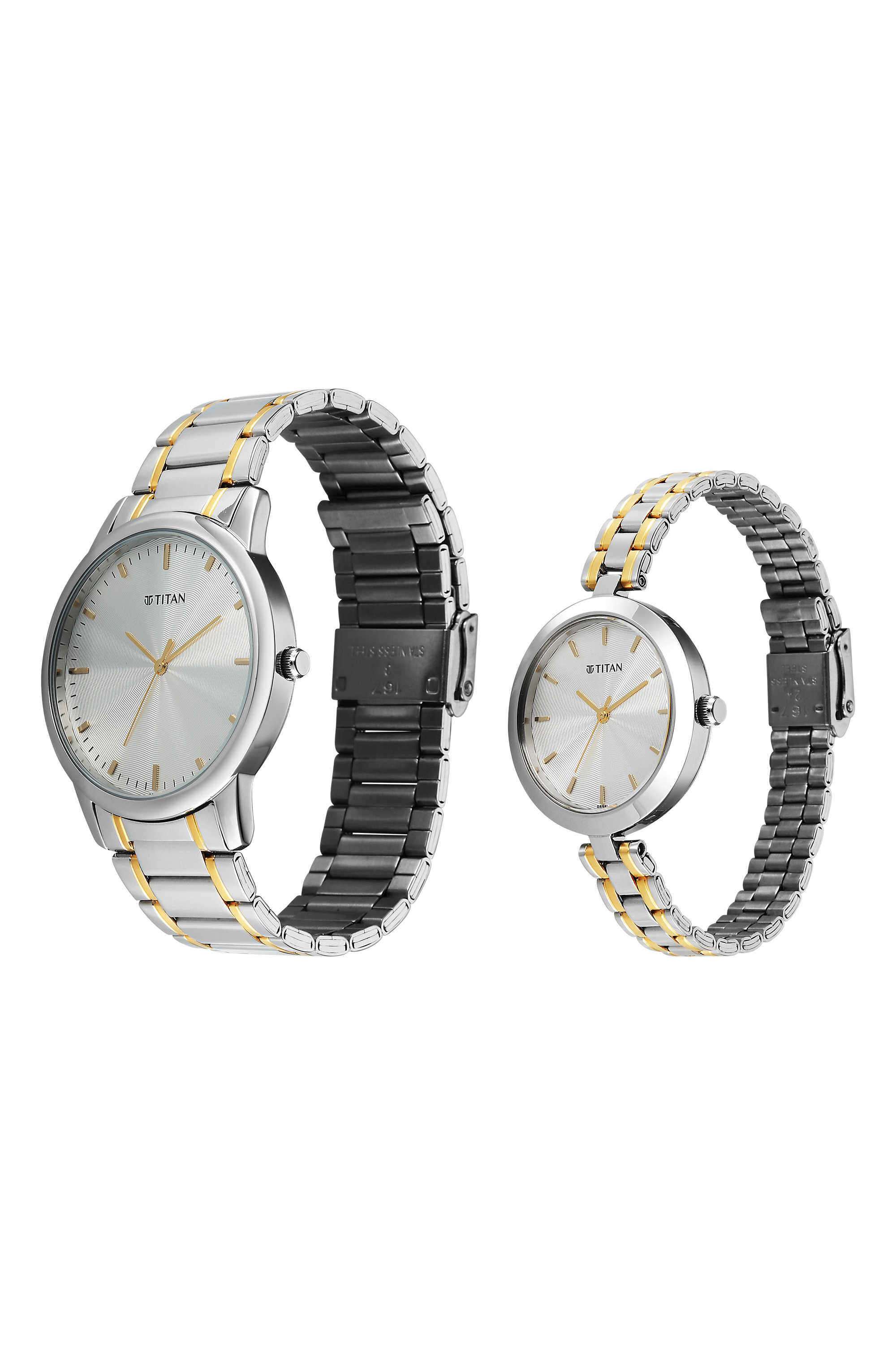 Eternal-Bandhan-42-&-32-x-7.65-&-7.25-mm-White-Dial-Stainless-Steel-Analogue-Watch-For-Couple---19692969BM01