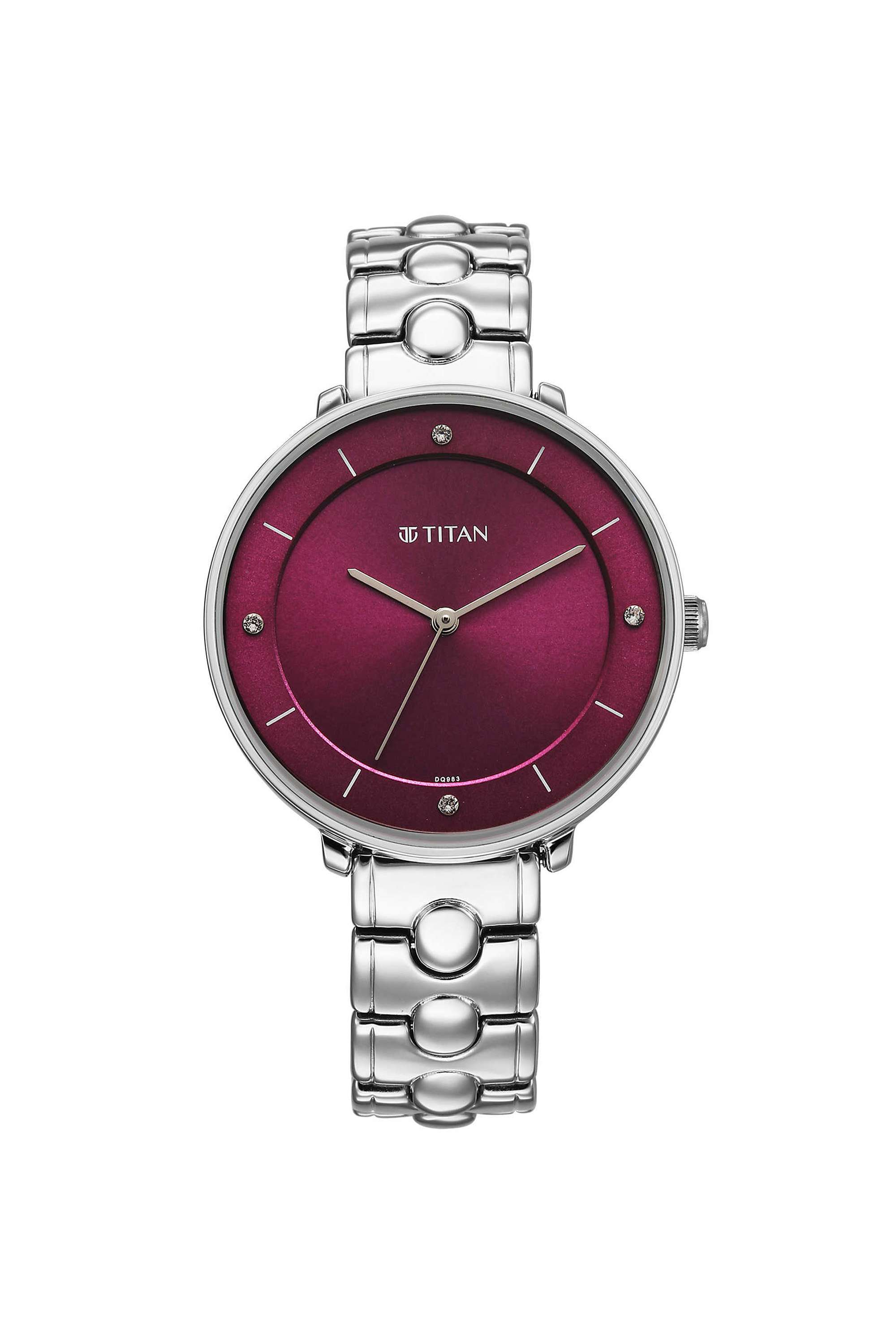 NEO-XI-36.6x9.55x35-mm-Burgundy-Dial-Stainless-steel-Analogue-Watch-For-Women---2651SM09