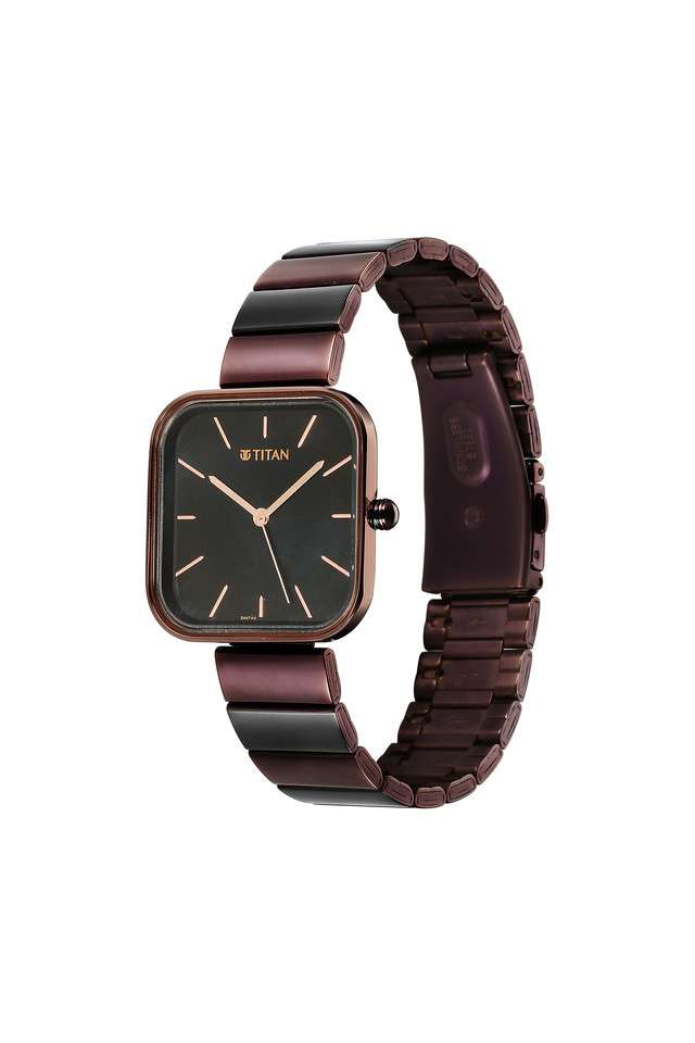 Purple-Stackables-30.6-x-6.7-x-30.6-mm-Black-Dial-Stainless-Steel-Analogue-Watch-For-Women---2715KM01F
