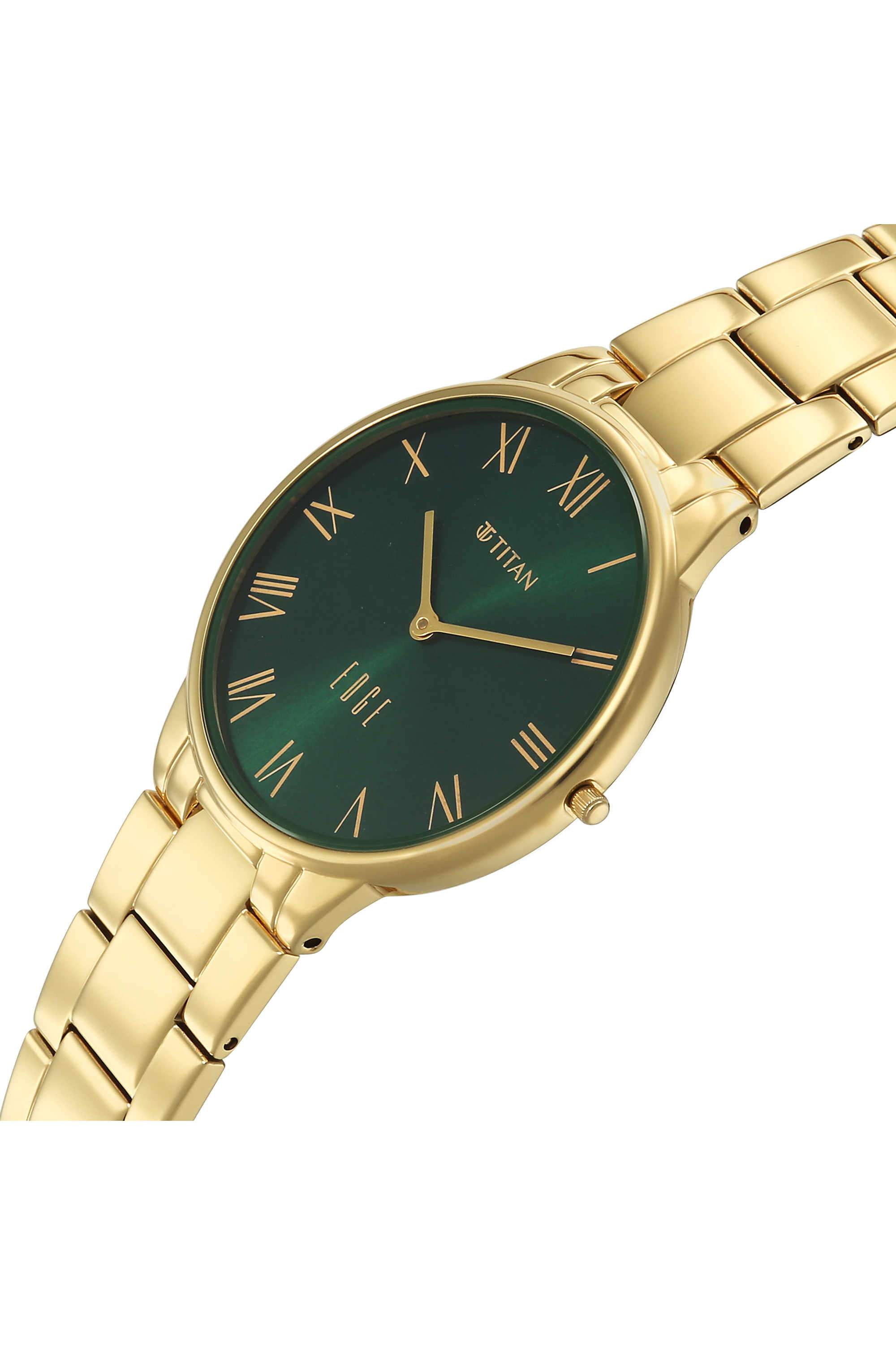 Buy Titan green Edge Gleam 39.5x4x34.5 mm Green Dial Stainless
