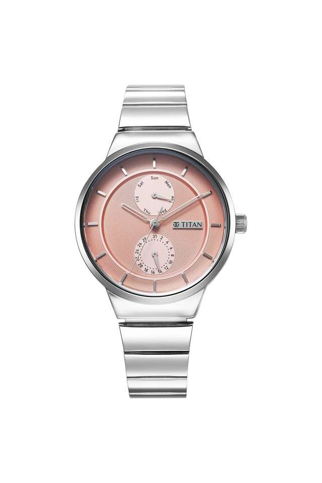 Quartz-42.15x8.35x36-mm-Pink-Dial-Stainless-Steel-Analogue-Watch-for-Women---2761SM02