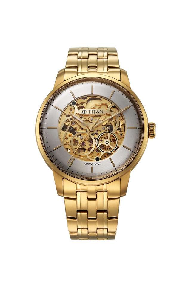 Golden-Heart-Skeletal-Automatic-44-mm-&-Above-Silver-Dial-Stainless-Steel-Analogue-Wrist-Watch-for-Men---90110YM01