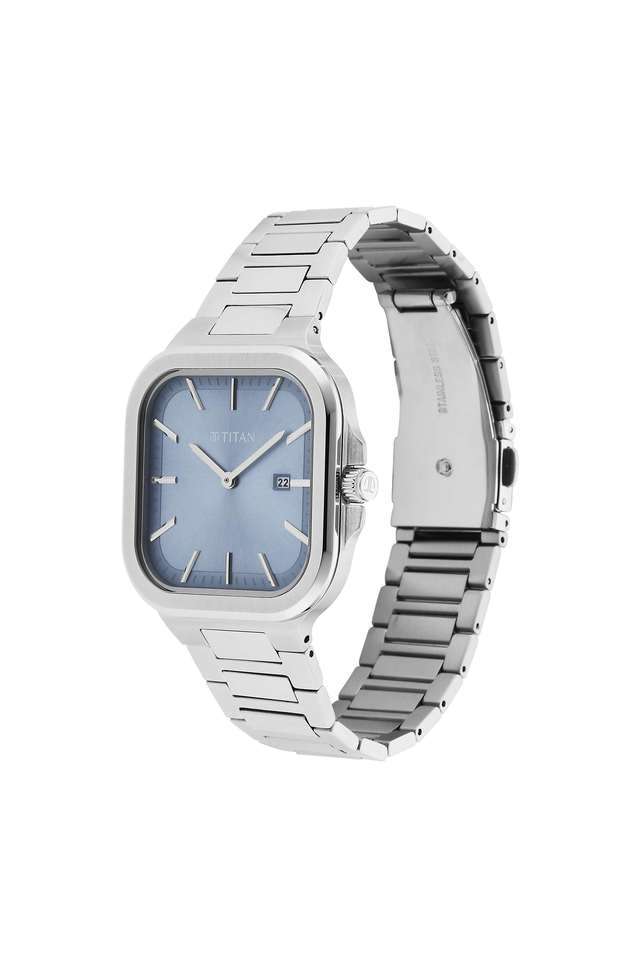 Buy Titan NoColour 47 x 7.8 x 41 mm Blue Dial Stainless Steel