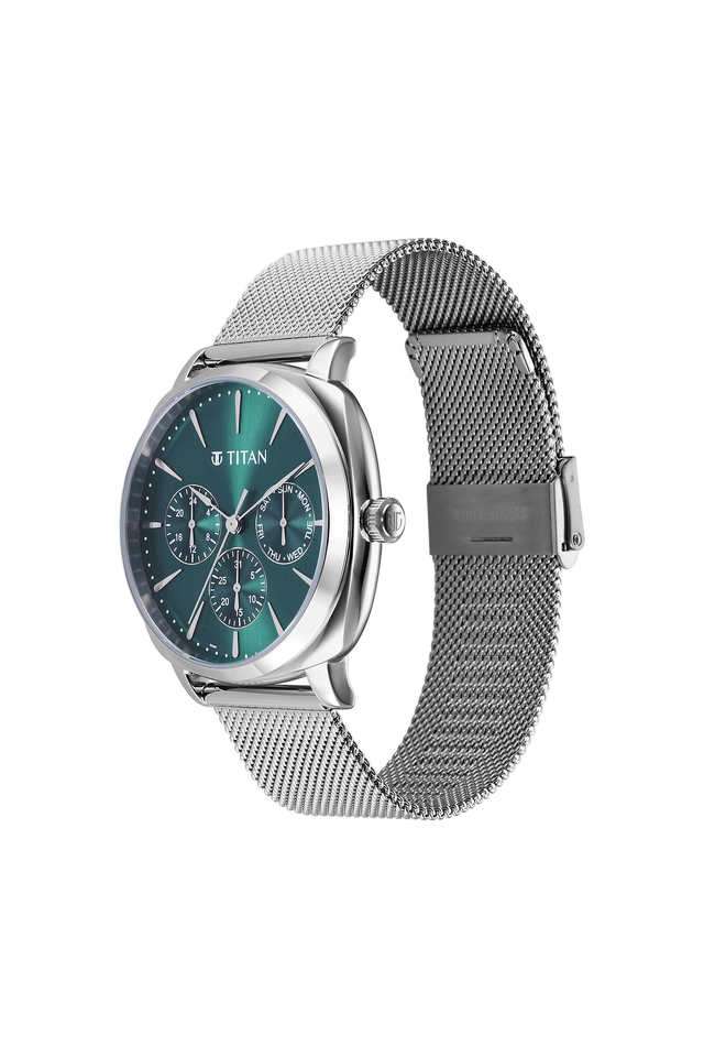 Buy Titan NoColour Classique Suave 49 x 10.55 x 43 mm Green Dial