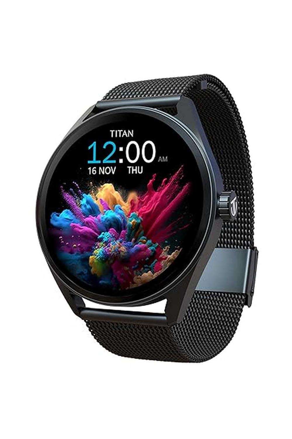 Crest-Unisex-46.5-mm-Smart-Watch---Black-Mesh-Strap-(90197AM01K)
