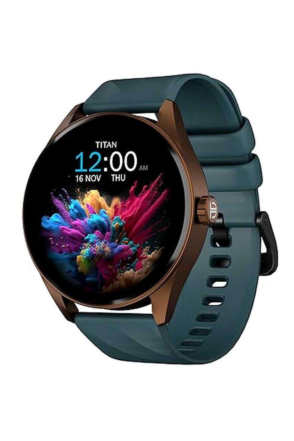 Crest-Unisex-47.2-mm-Smart-Watch---Teal-Silicone-Strap-(90197AP03K)