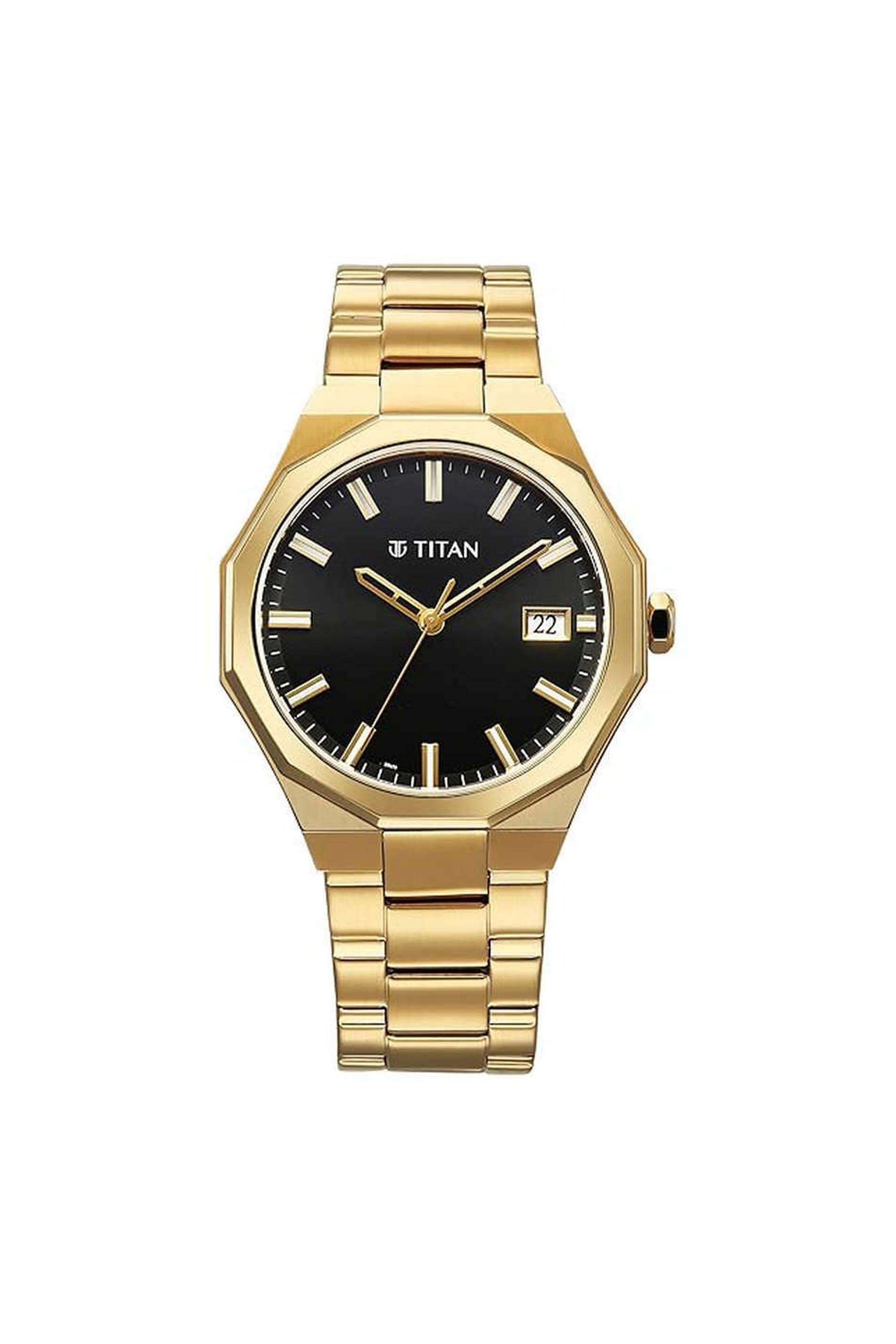 Dodecagon-47.3x7.9x40-mm-Black-Dial-Stainless-Steel-Analogue-Watch-For-Men---90212YM01