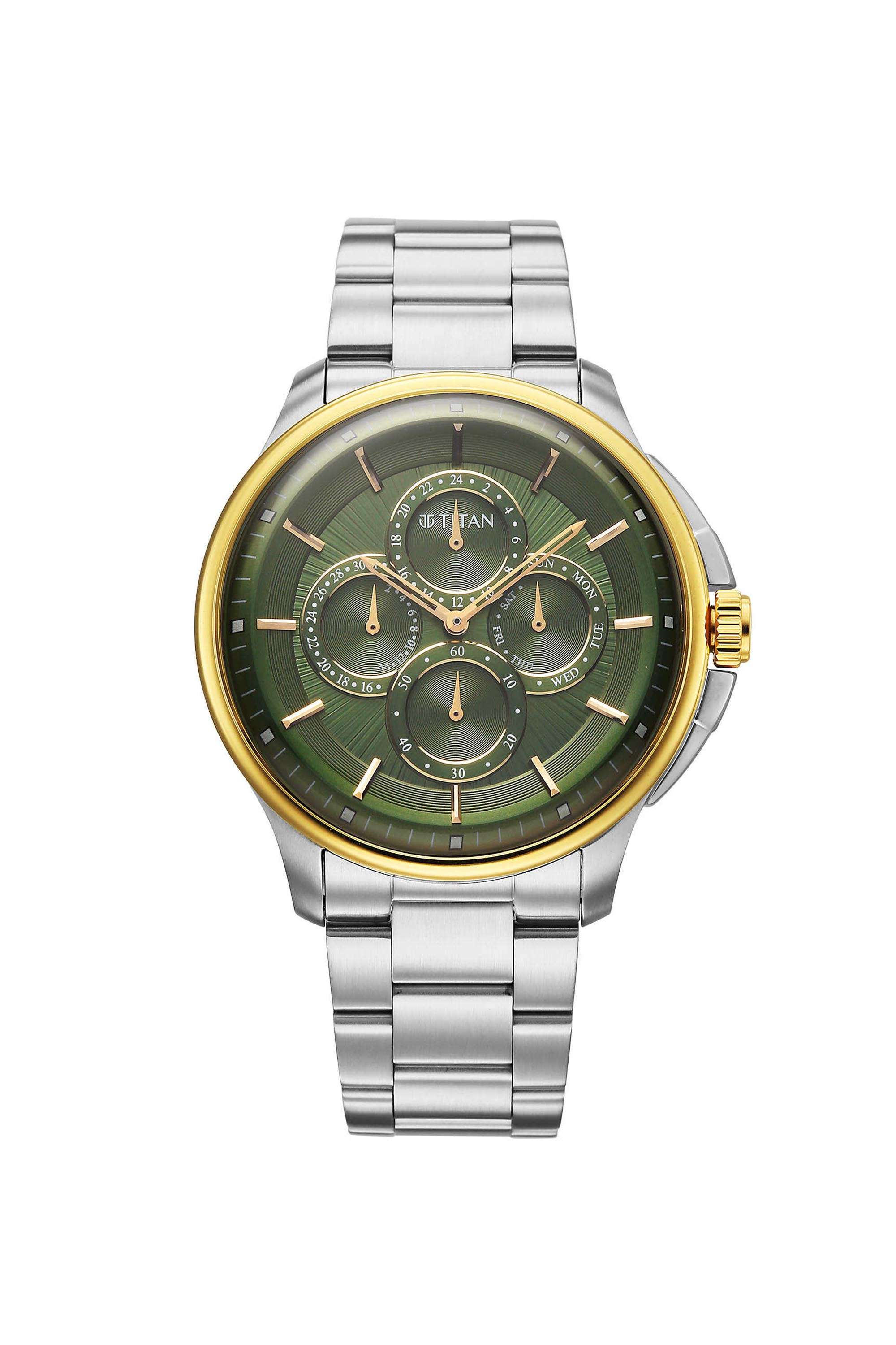 Classique-Four-Eye-42x11-mm-Green-Dial-Stainless-Steel-Analogue-Watch-For-Men---90217BM02