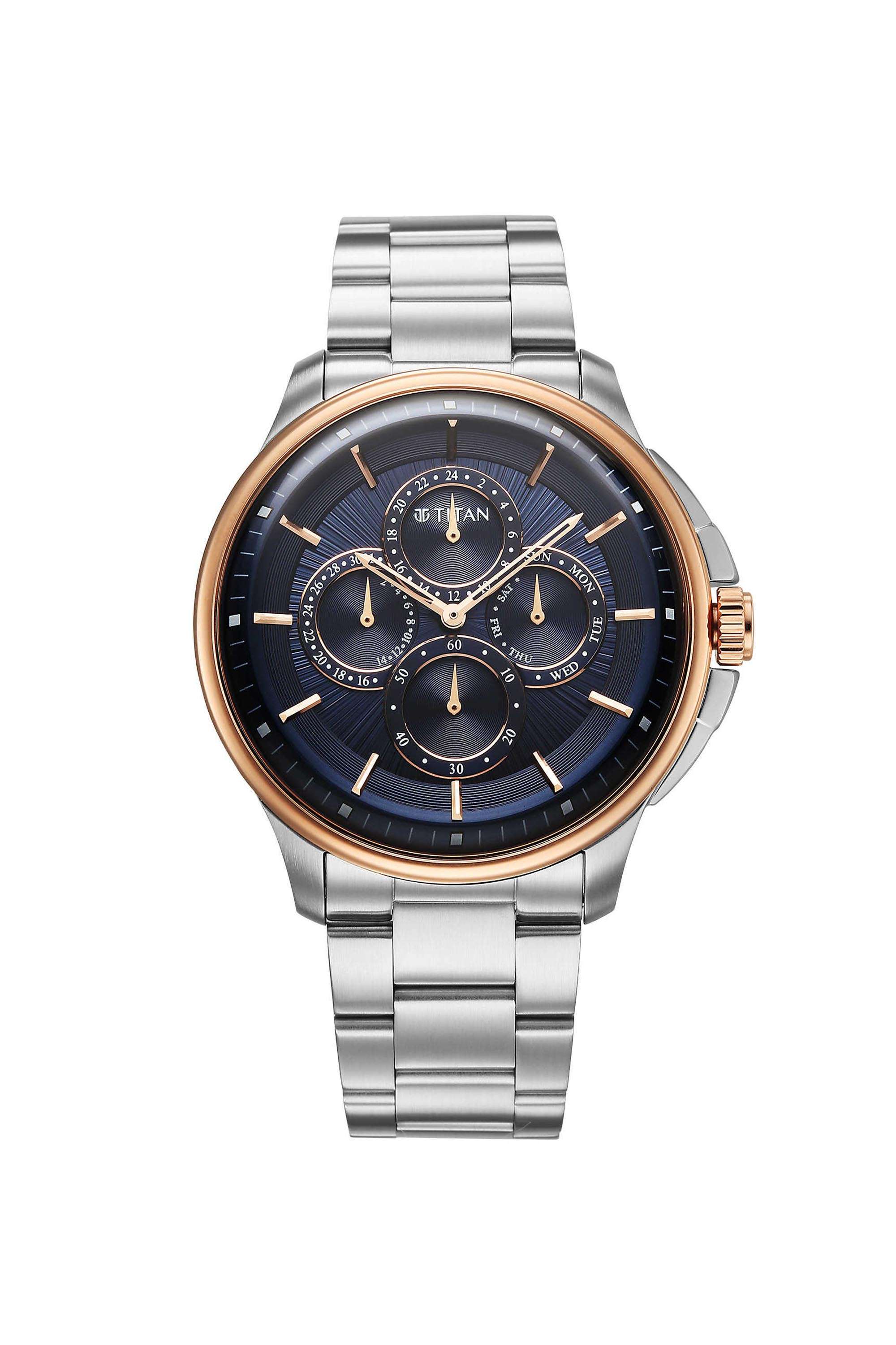 Classique-Four-Eye-42x11-mm-Blue-Dial-Stainless-Steel-Analogue-Watch-For-Men---90217KM04