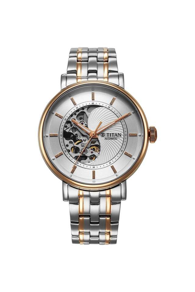Yin-Yang-Skeletal-Automatic-44-mm-&-Above-Silver-Dial-Stainless-Steel-Analogue-Wrist-Watch-for-Men---90222KM01