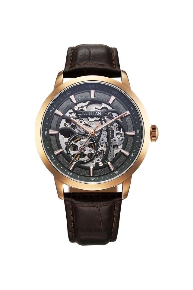 Phoenix-Skeletal-Automatic-44-mm-&-Above-Grey-Dial-Leather-Analogue-Wrist-Watch-for-Men---90223WL01