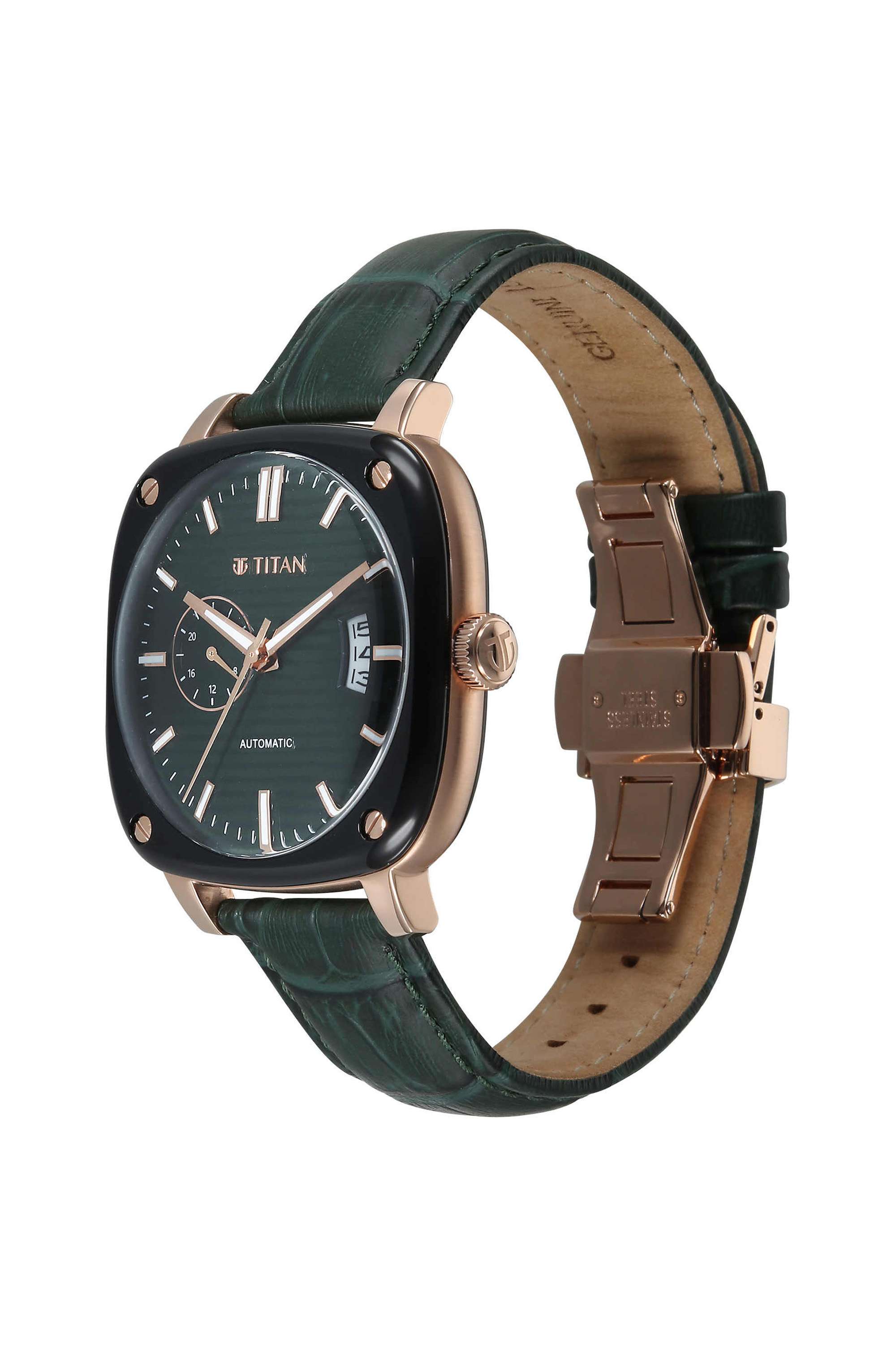 Automatic-Vintage-Concealed-40.5-x-12.45-mm-Green-Dial-Leather-Analogue-Watch-For-Men---90225KL01