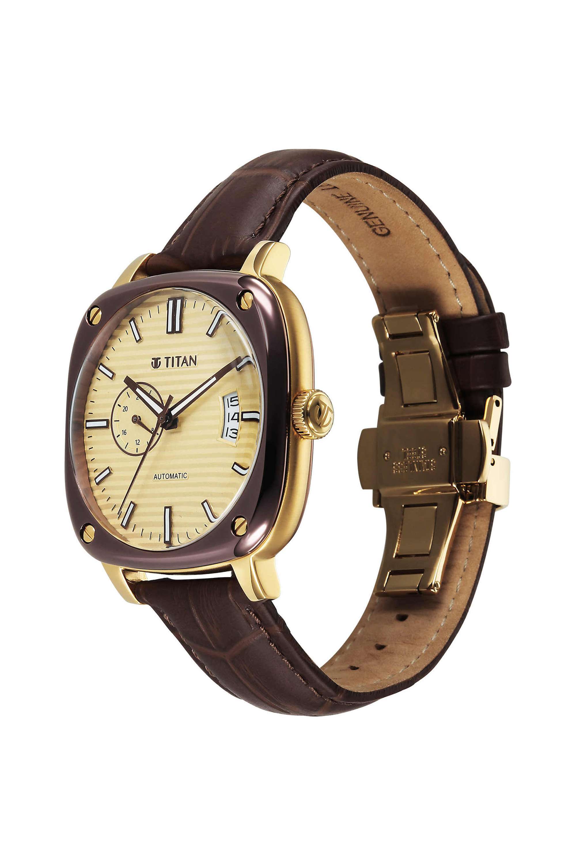 Automatic-Vintage-Concealed-40.5-x-12.45-mm-Yellow-Dial-Leather-Analogue-Watch-For-Men---90225KL03