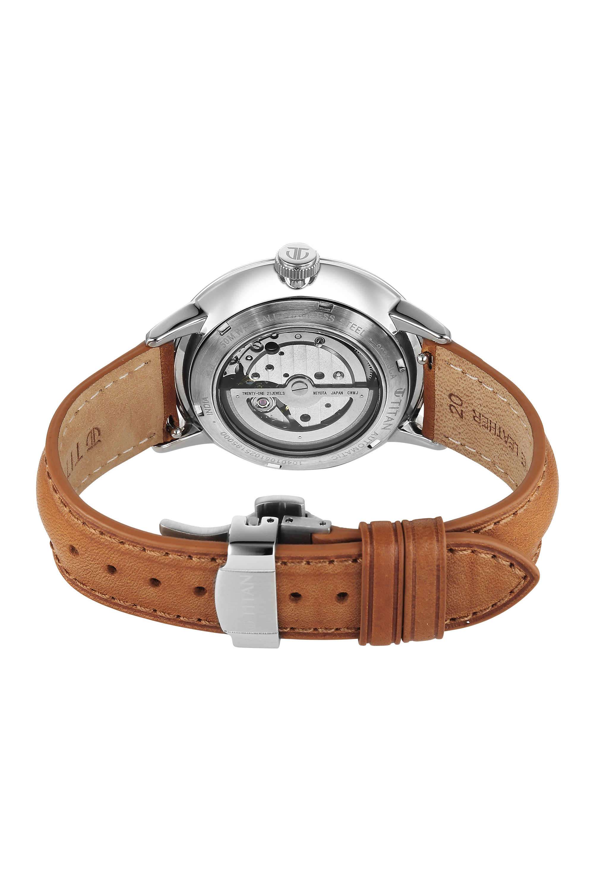 Buy Titan green Orbital Open Heart Automatic 48x12.75x42 mm Green