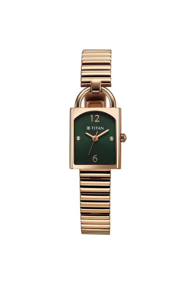 Purple-Metro-35.20-x-6.85-x-20-mm-Green-Dial-Stainless-Steel-Analogue-Watch-For-Women---95303WM01
