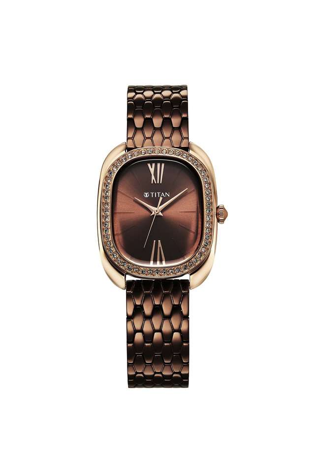 Purple-Glamour-Phase-II-36x7.60x28.50-mm-Stainless-Steel-Brown-Dial-Analogue-Wrist-Watch-for-Women---95317KM01