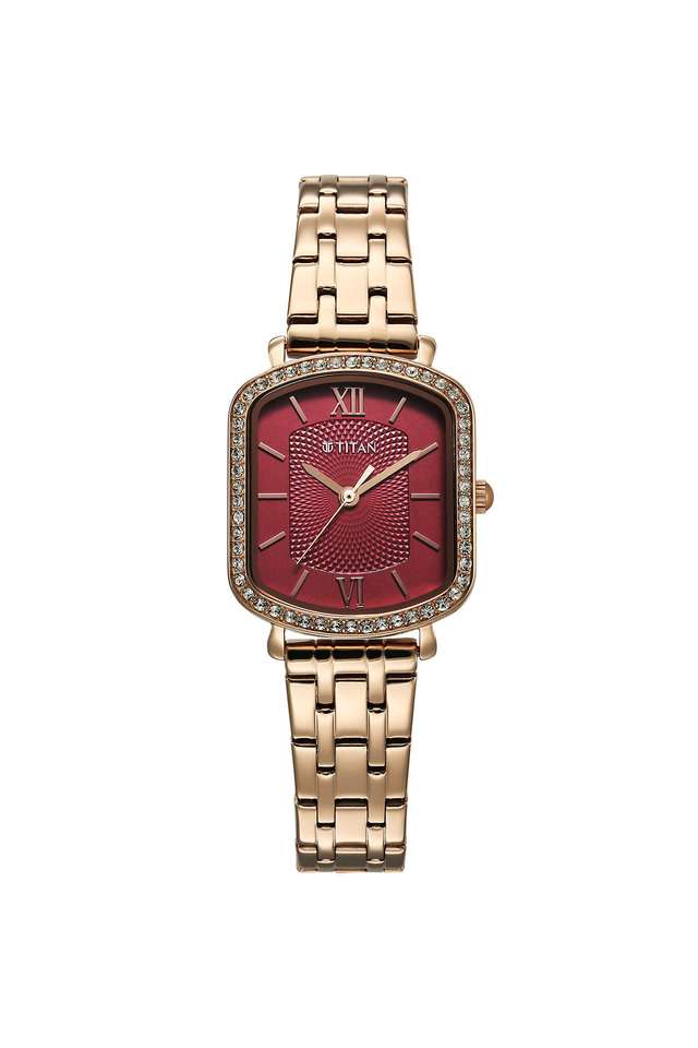 Metro-Phase-II-Quartz-34.20-x-7.20-x-26-mm-Red-Dial-Stainless-Steel-Analogue-Wrist-Watch-for-Women---95323WM01