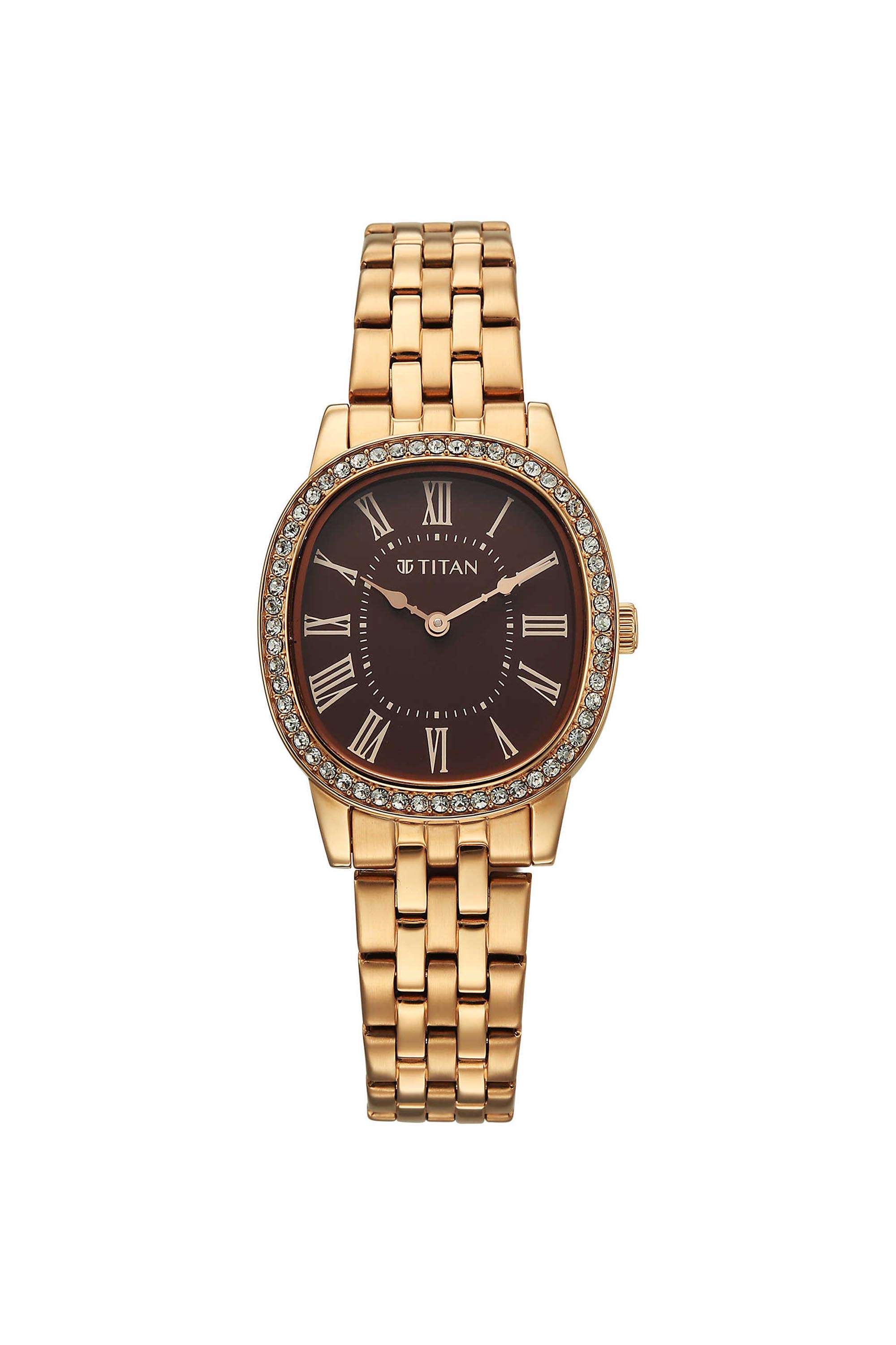 Purple-Glamour-Phase-IV-36.5x7.5x28-mm-Brown-Dial-Stainless-Steel-Analogue-Watch-For-Women---95332WM01