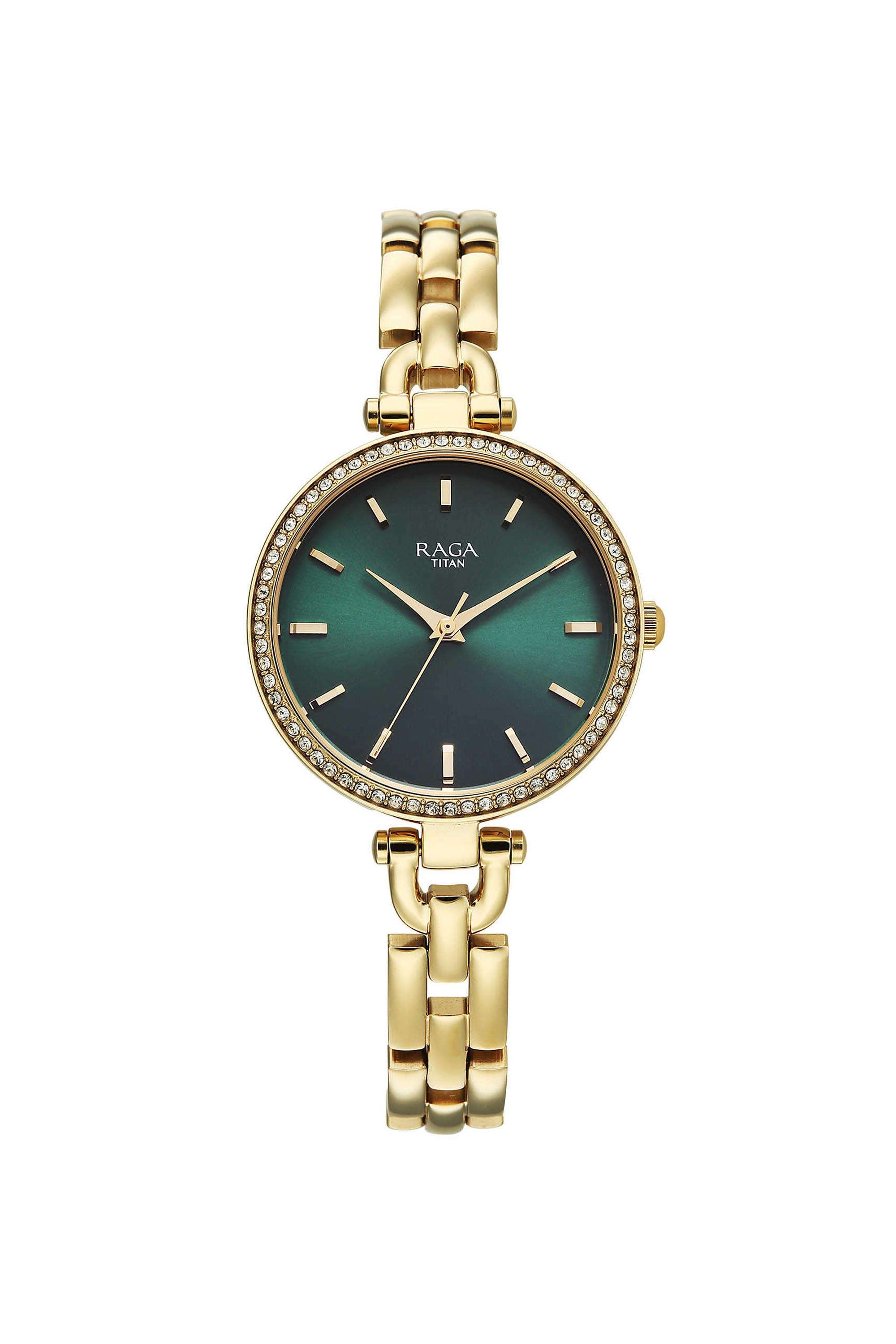 Raga-Showstopper-4.0-39.10x7.50x32.10-mm-Green-Dial-Metal-Analogue-Watch-For-Women---95345YM01