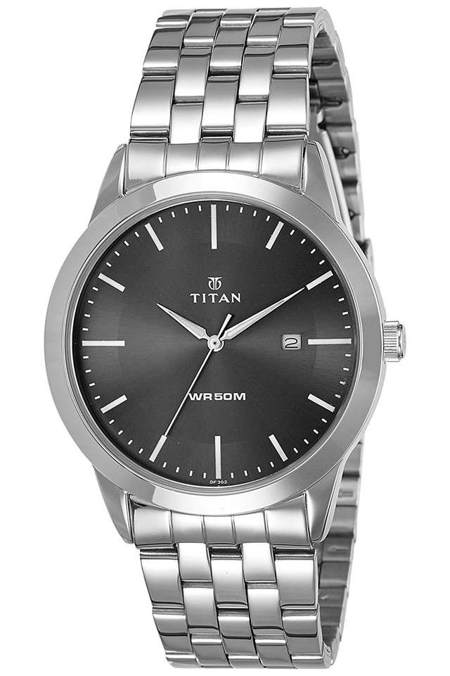 Buy Titan NoColour Mens NEO Steel Anthracite Dial Stainless Steel