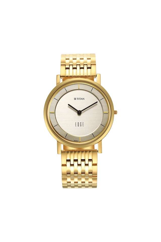 Mens-44-x-3.60-x-38.40-mm-Titan-Edge-Metal-II-White-Dial-Stainless-Steel-Analog-Watch---1595YM01