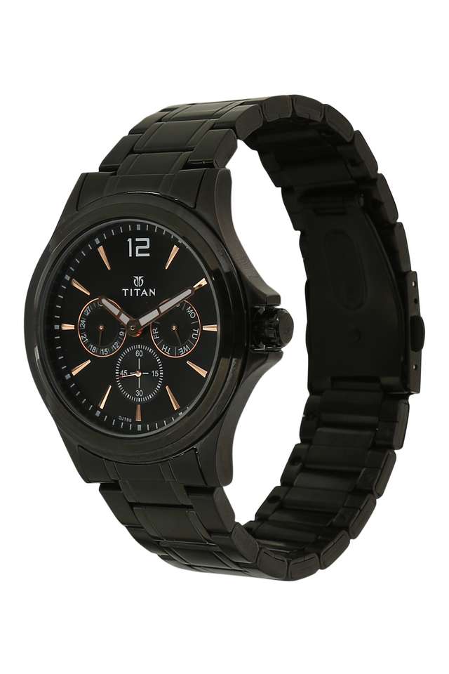 Mens-Black-Dial-Metallic-Multi-Function-Watch---1698NM01