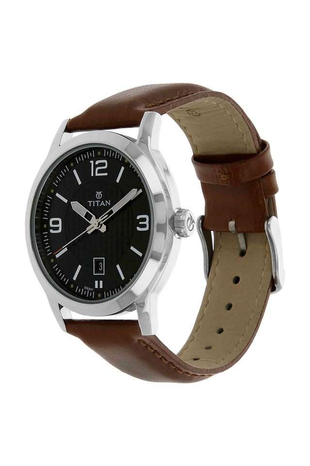 Buy Titan NoColour Mens NEO Pack II Black Dial Leather Analogue