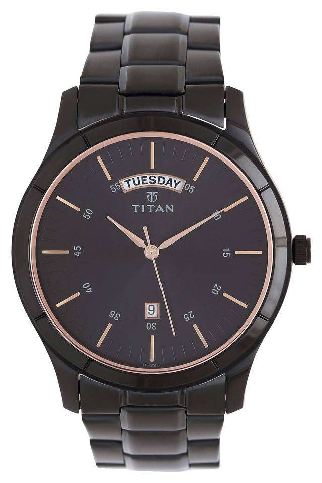 Mens-Black-Dial-Metallic-Analogue-Watch---1767NM01